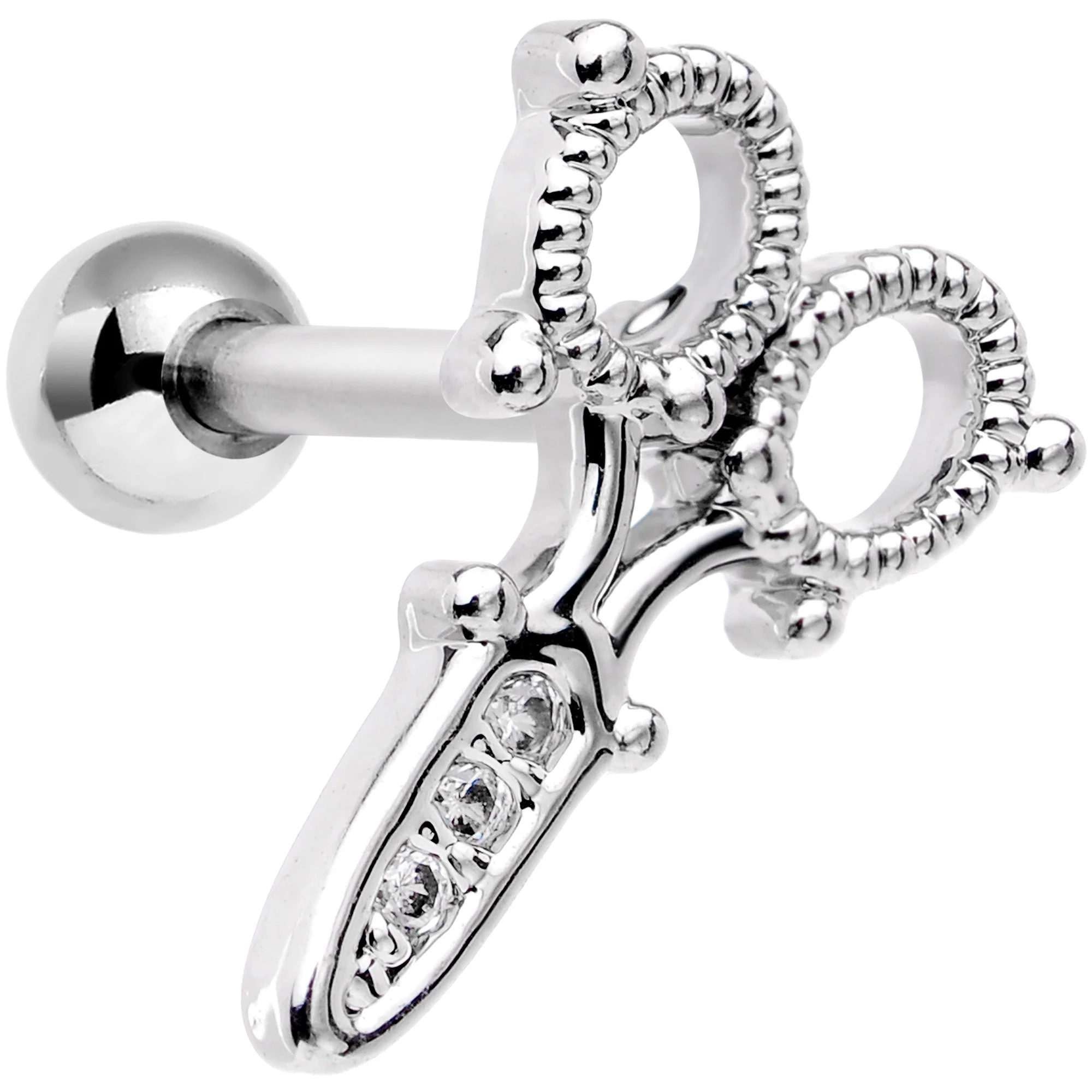 18G 5/16 Clear Gem Shear Beauty Cartilage Tragus Earring
