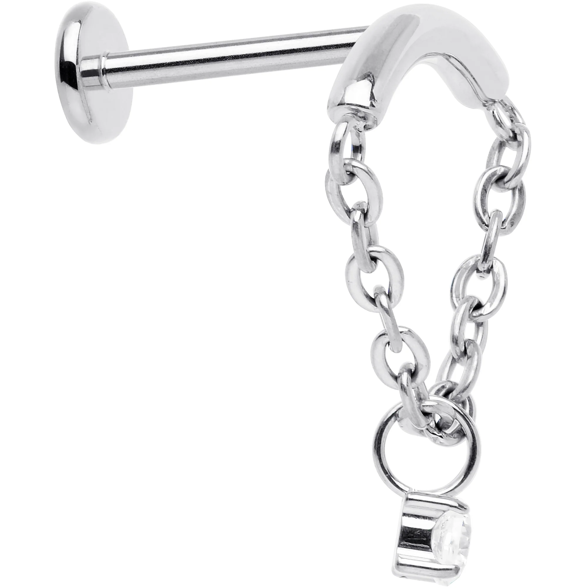 18G 5/16 CZ Gem Titanium Threadless Dangle Hidden Helix Earring - Image 3