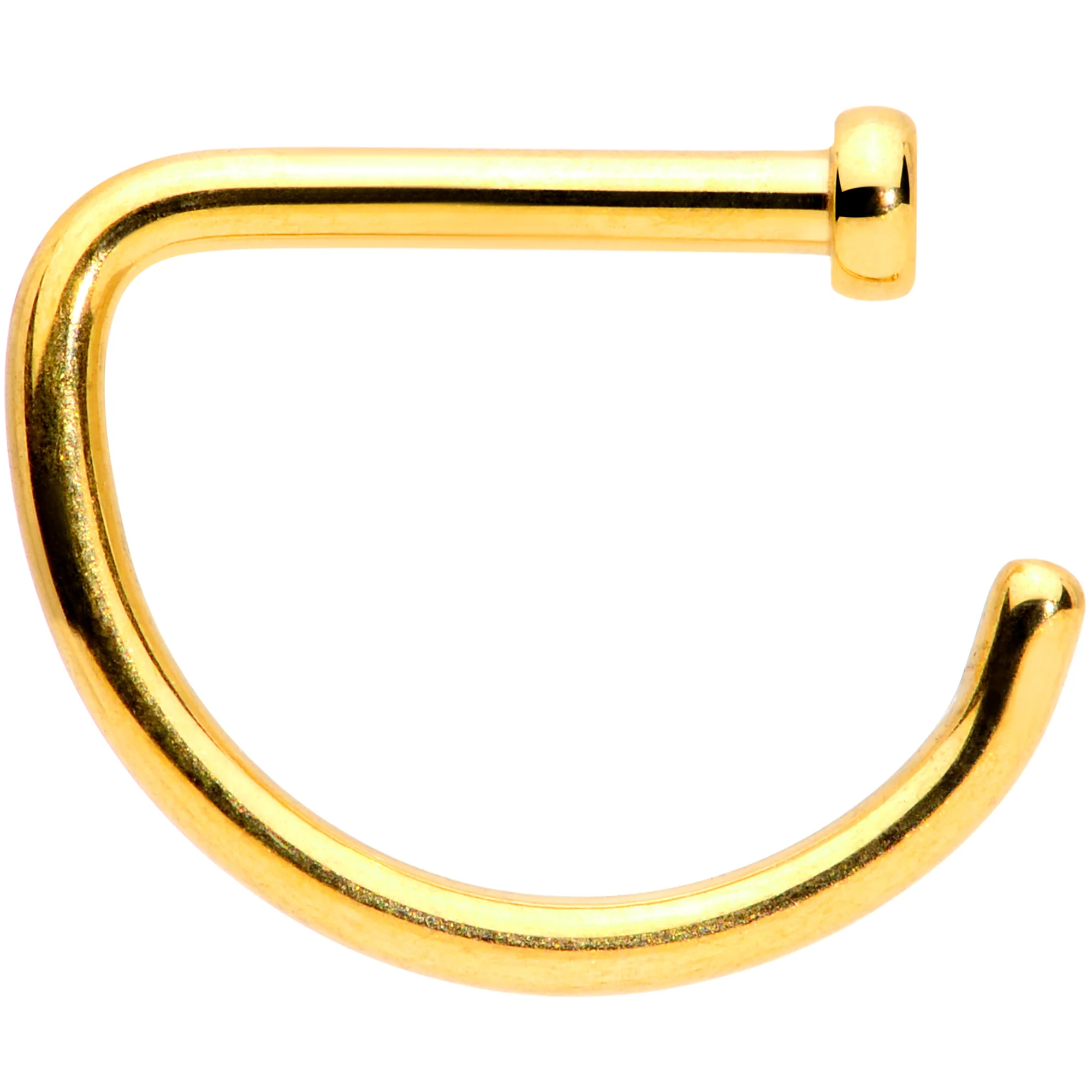 18G 5/16 Gold Tone Grade 23 Titanium D Shape Nose Hoop - Image 3