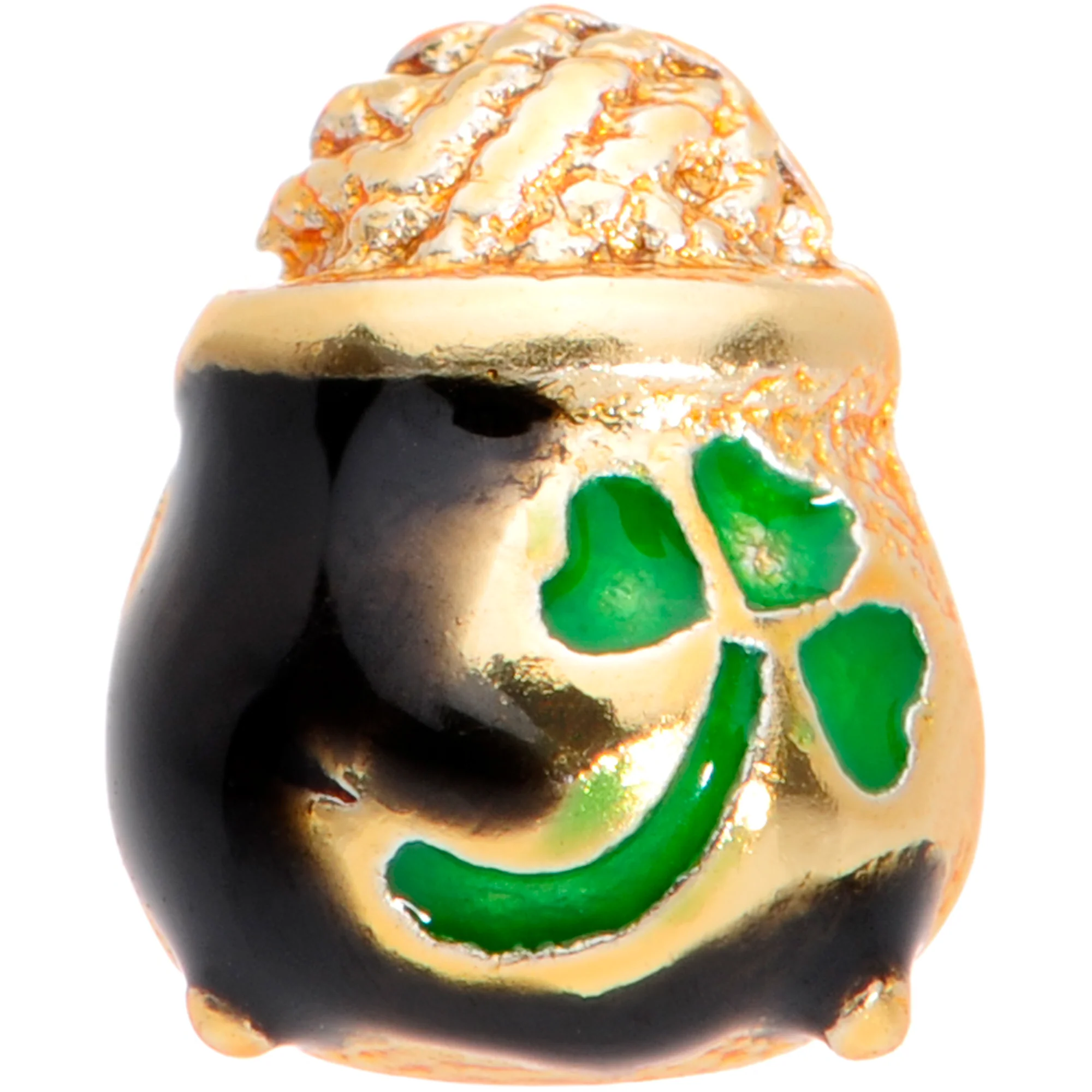 18G 5/16 Gold Tone St Patricks Day Pot O Gold L Shaped Nose Ring - Image 2