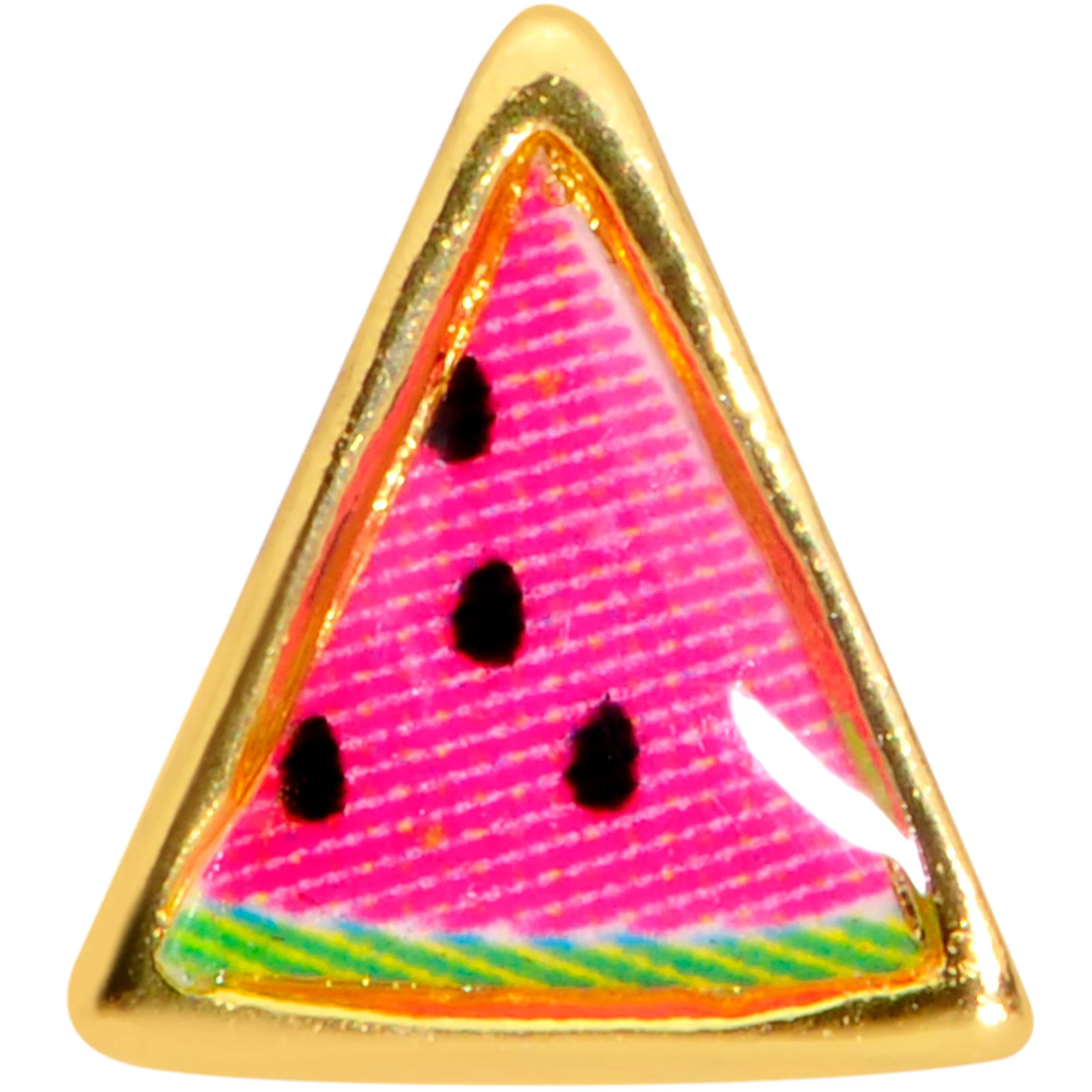 18G 5/16 Gold Tone Watermelon L Shaped Nose Ring - Image 2