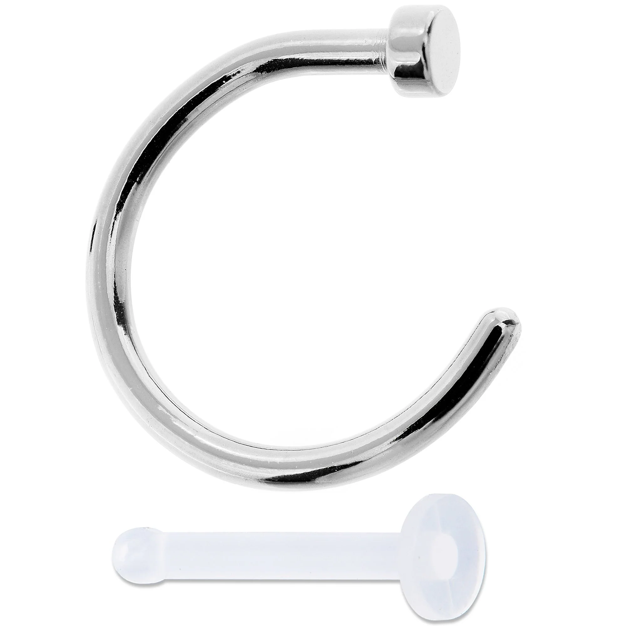 18G 5/16 Pack Set of 3 Assorted Stainless Steel Nose Hoop Rings - Image 2