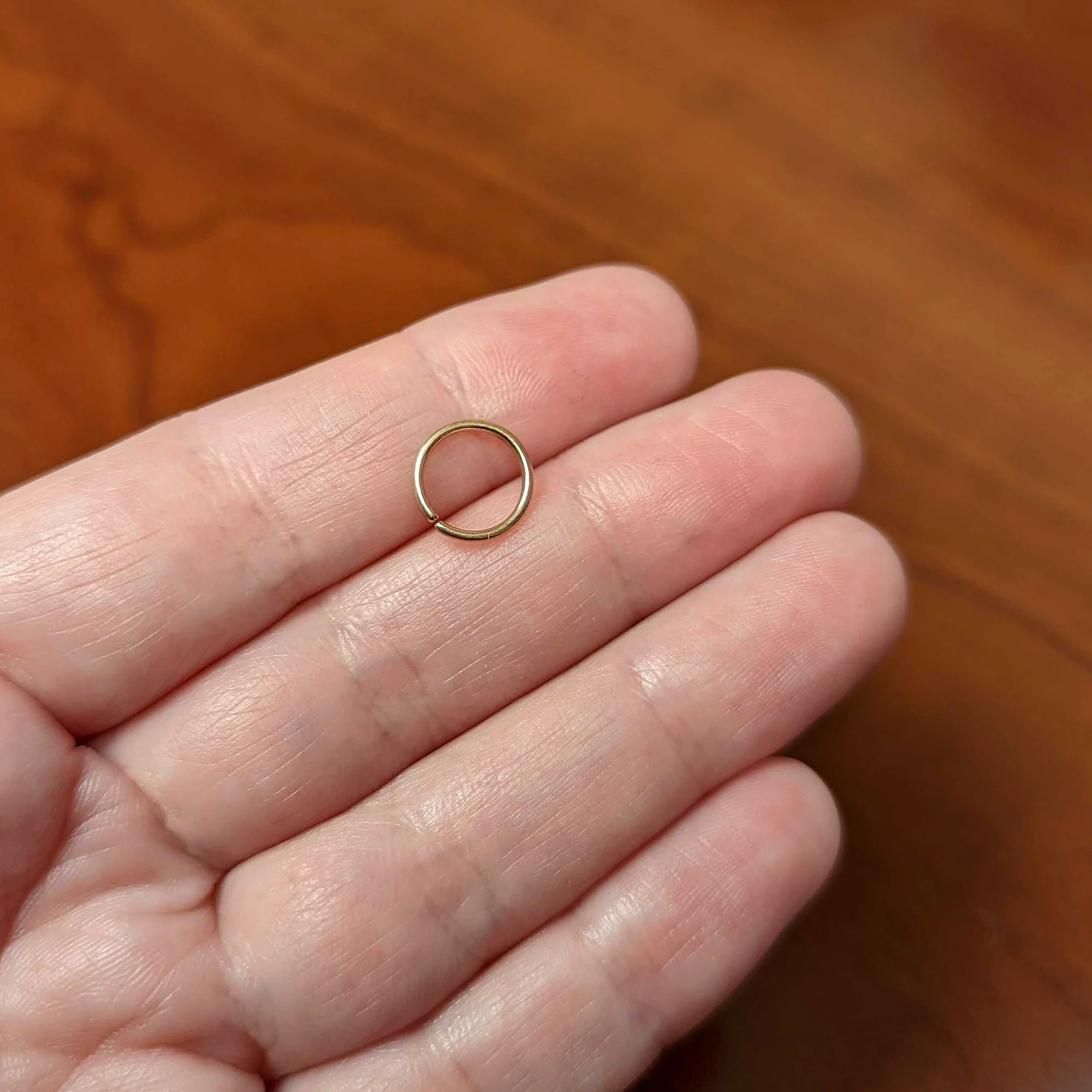 18G 5/16 Rose Gold Hue PVD Grade 23 Titanium Bendable Hoop Ring - Image 4
