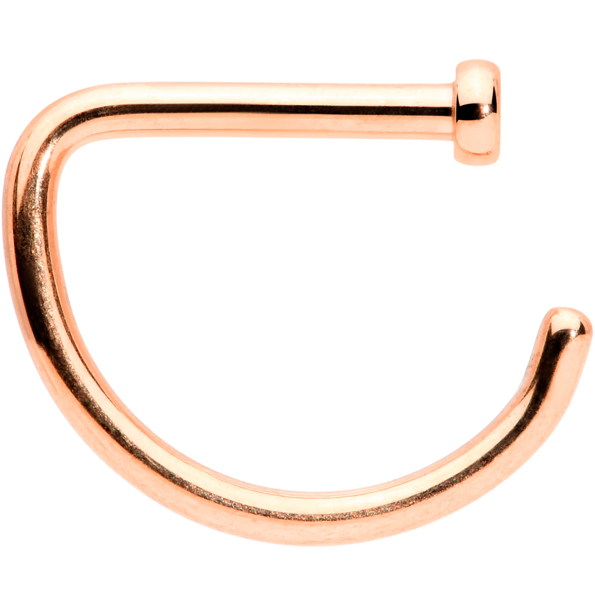 18G 5/16 Rose Gold Tone Grade 23 Titanium D Shape Nose Hoop - Image 3
