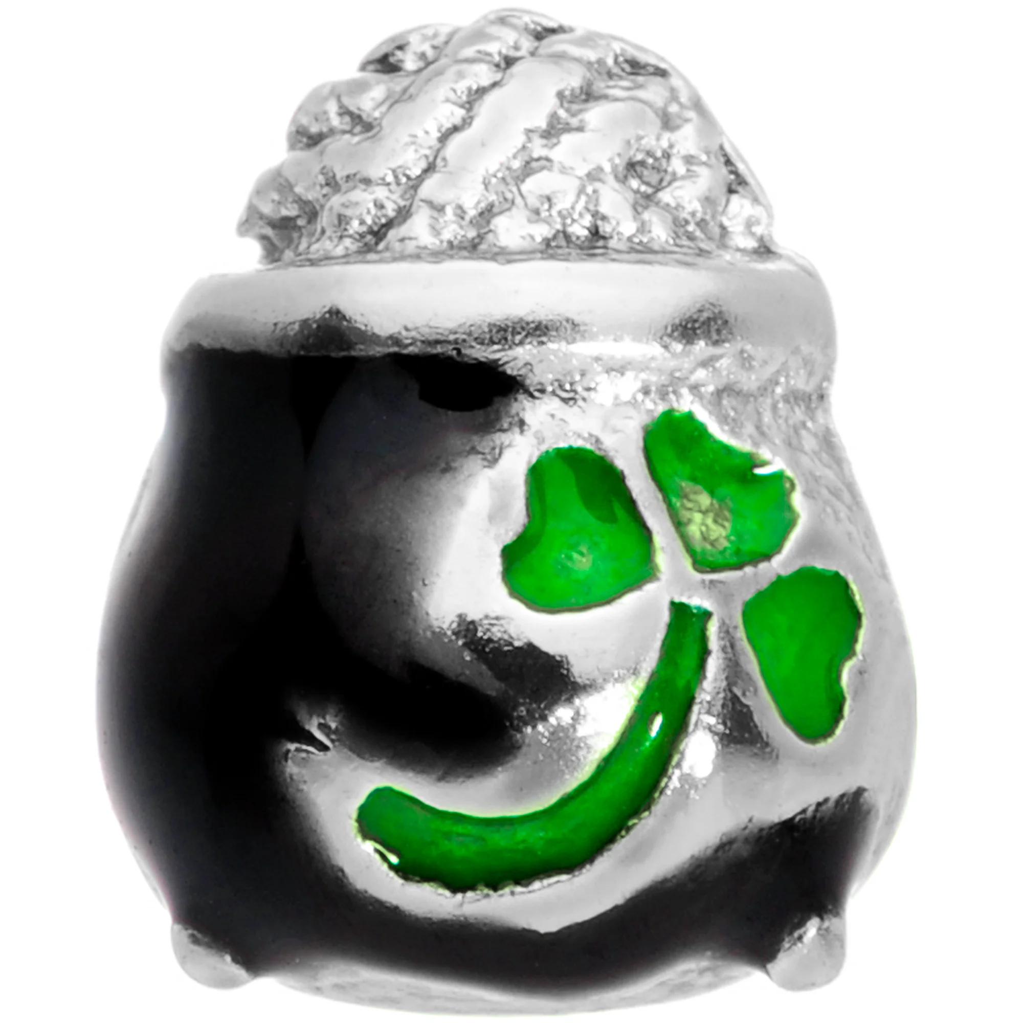 18G 5/16 St Patricks Day Pot O Gold L Shaped Nose Ring - Image 2