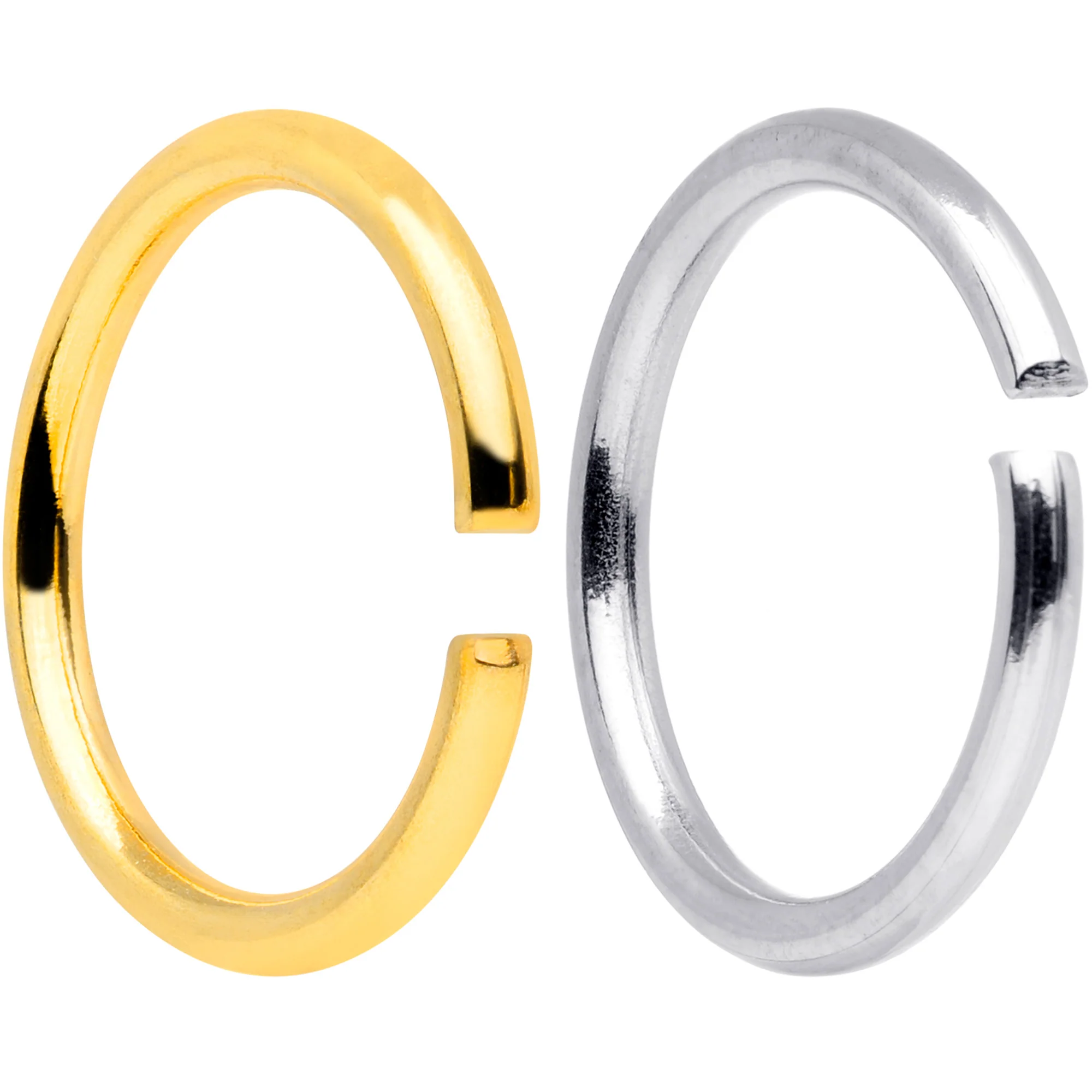 18G 5/16 Steel Gold Tone Anodized Seamless Circular Ring Set of 12 - Image 2