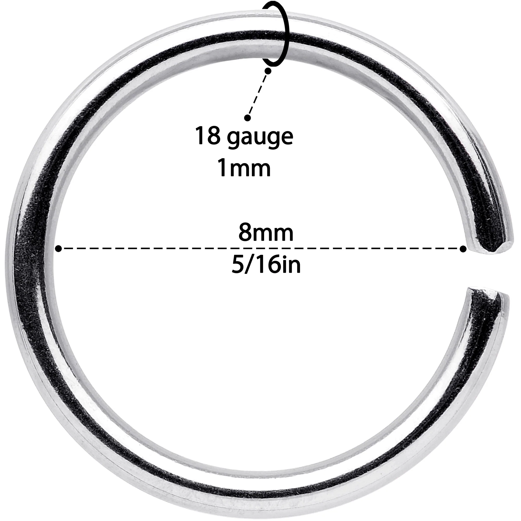 18G 5/16 Steel Rainbow Anodized Seamless Circular Ring Set of 12 - Image 4