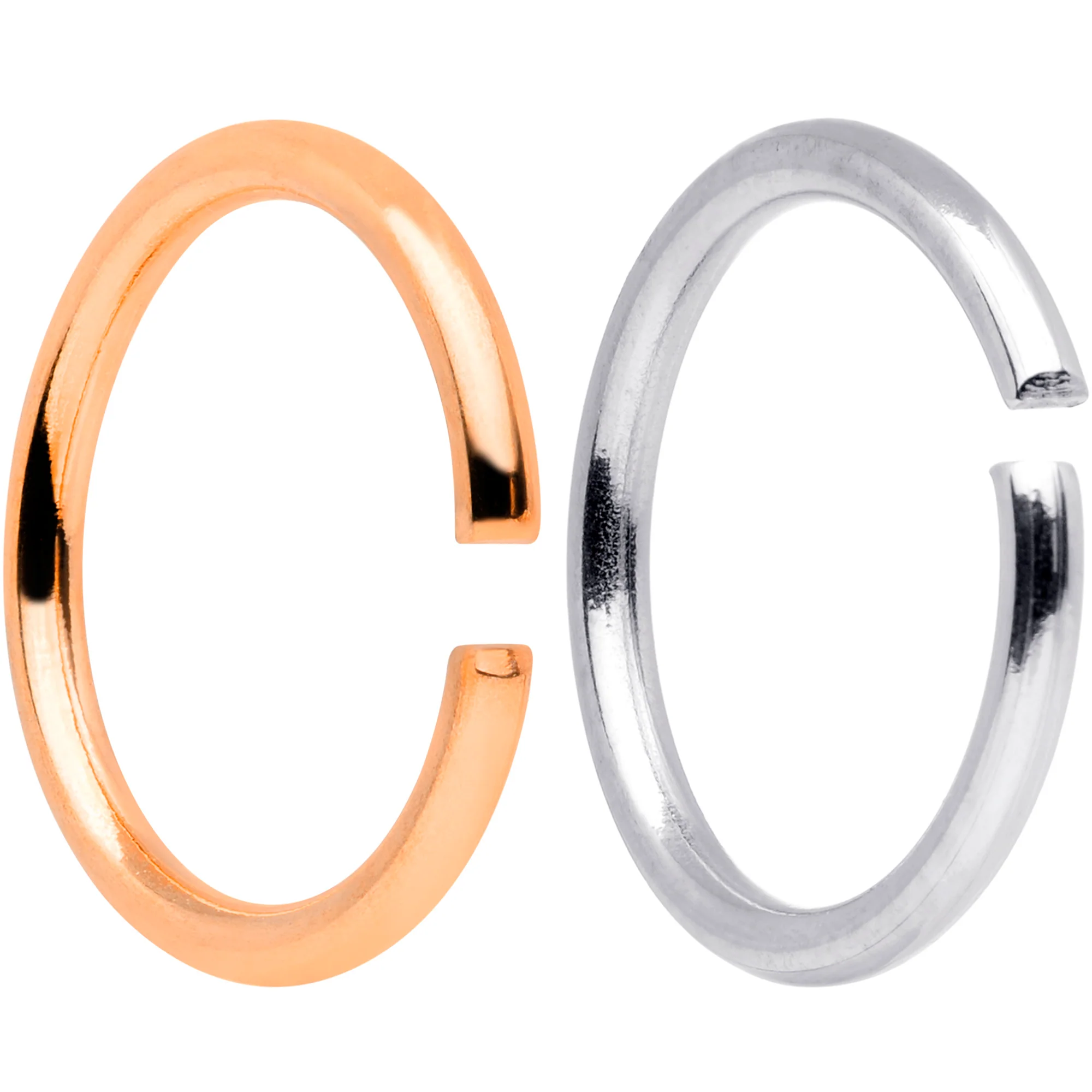 18G 5/16 Steel Rose Gold Tone Anodized Seamless Circular Ring Set of 12 - Image 2