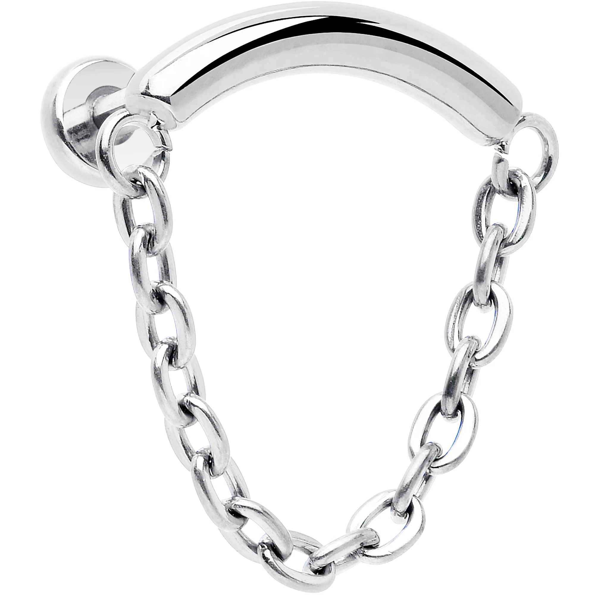18G 5/16 Titanium Threadless Chain Dangle Hidden Helix Earring - Image 2