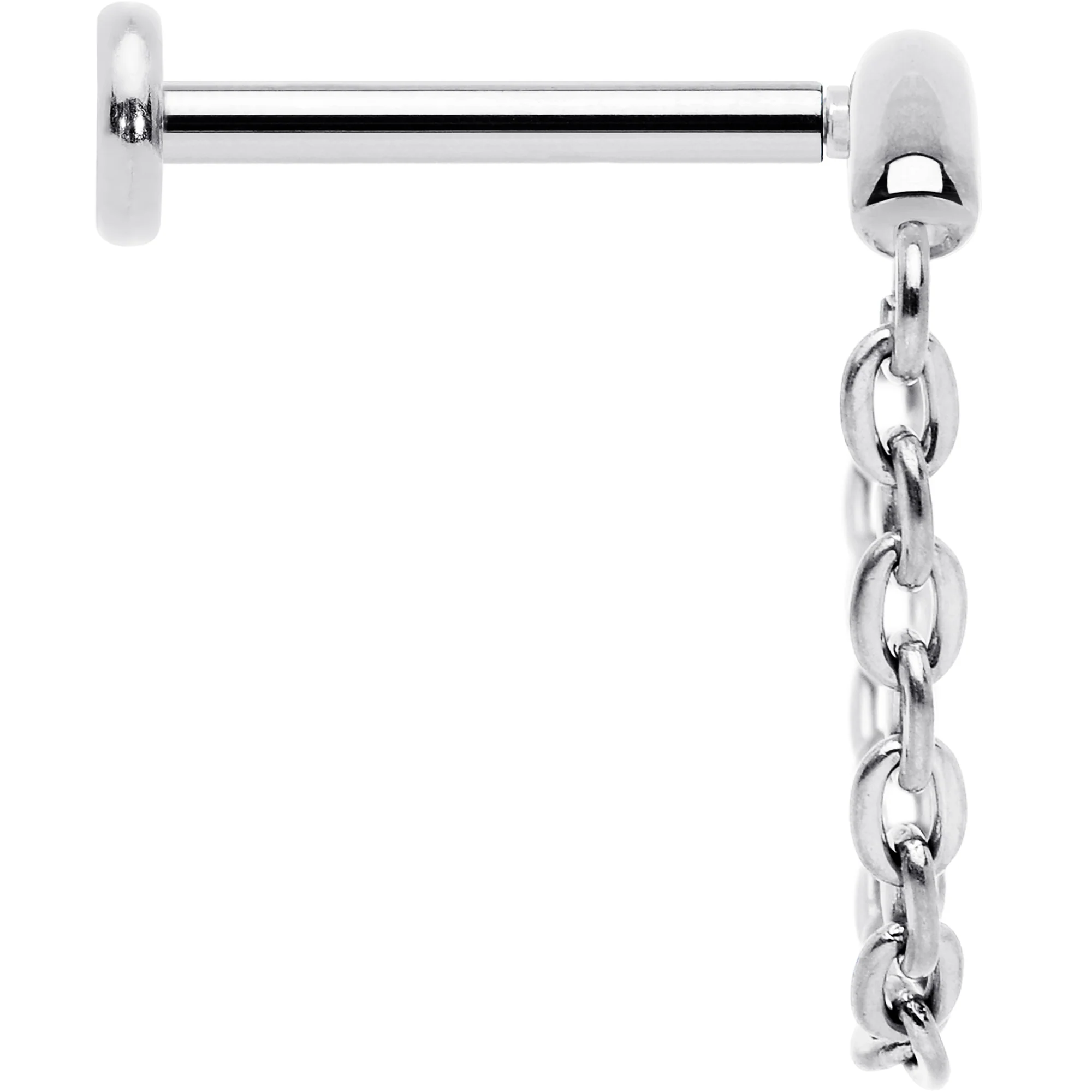 18G 5/16 Titanium Threadless Chain Dangle Hidden Helix Earring - Image 3