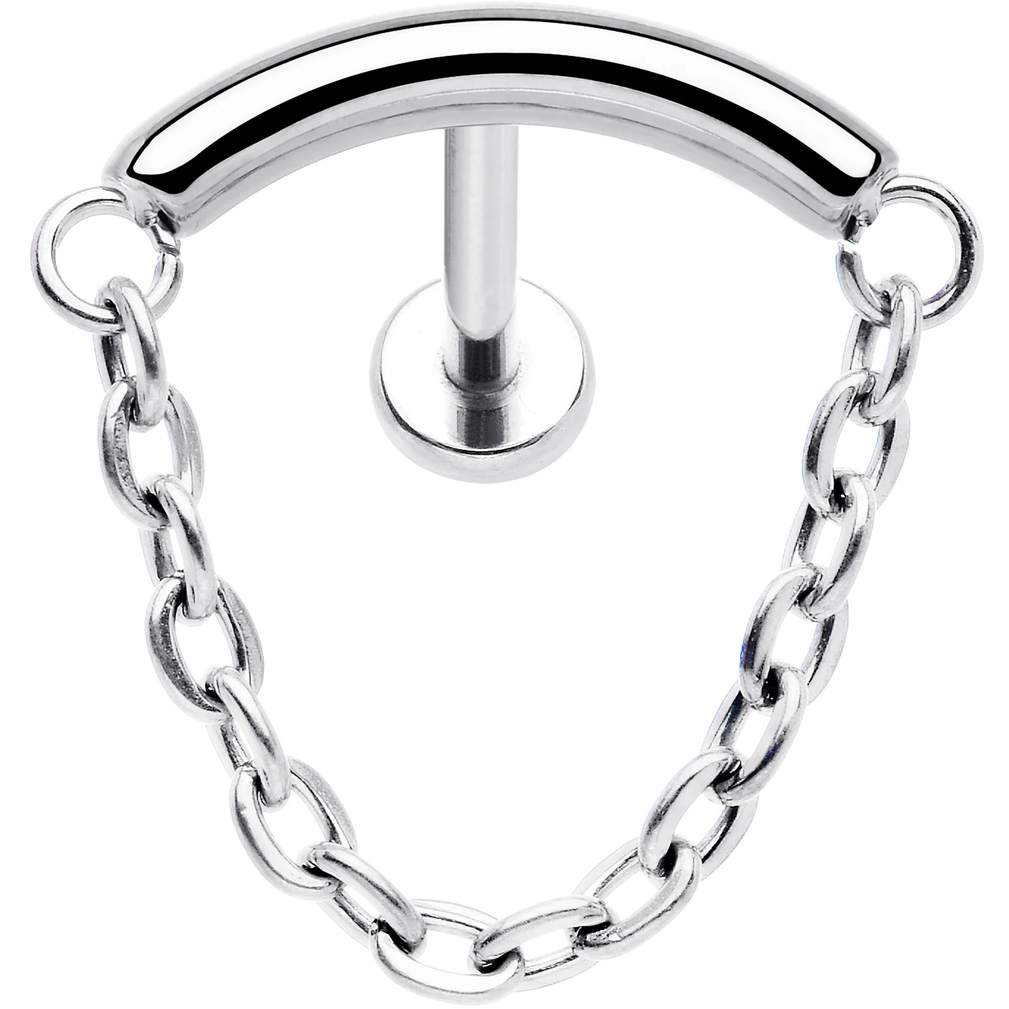 18G 5/16 Titanium Threadless Chain Dangle Hidden Helix Earring - Image 4