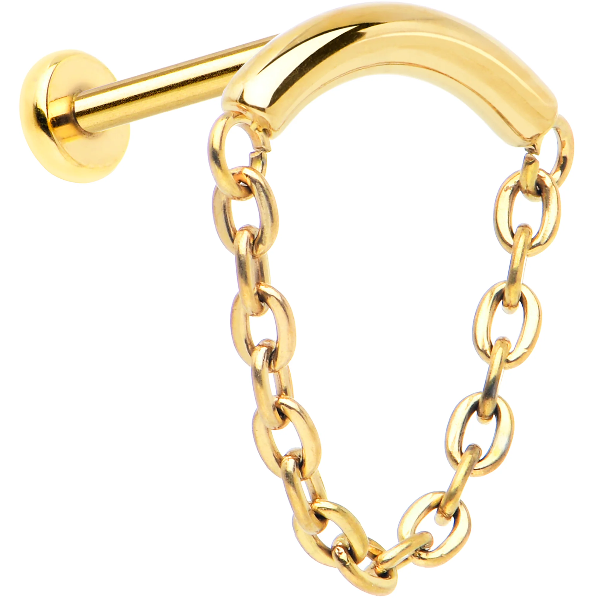 18G 5/16 Titanium Threadless Chain Dangle Hidden Helix Earring - Image 7