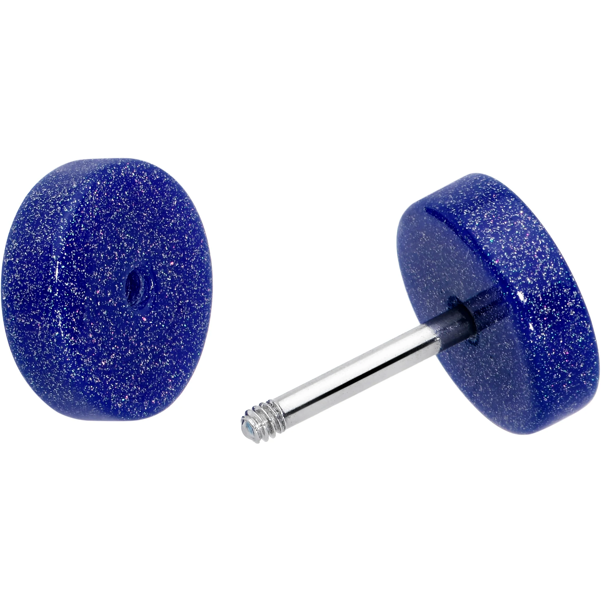 18G Blue Shimmer Acrylic Cheater Plug Set - Image 3