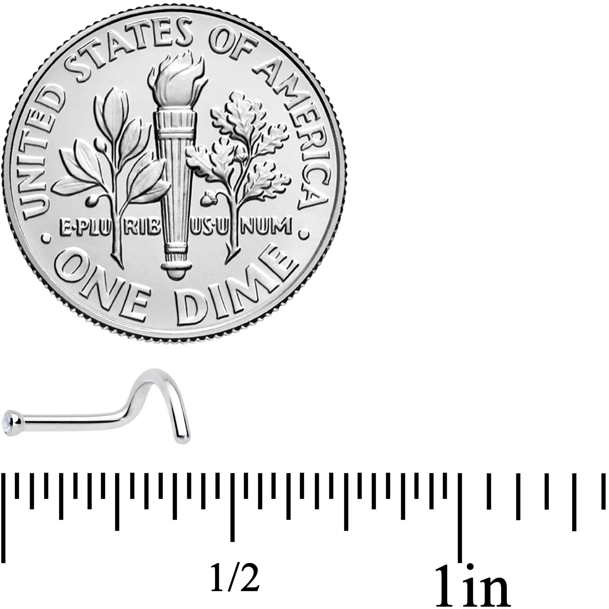 18G Clear 1.5mm Grade 23 Titanium Press Fit Left Side Nose Screw - Image 3