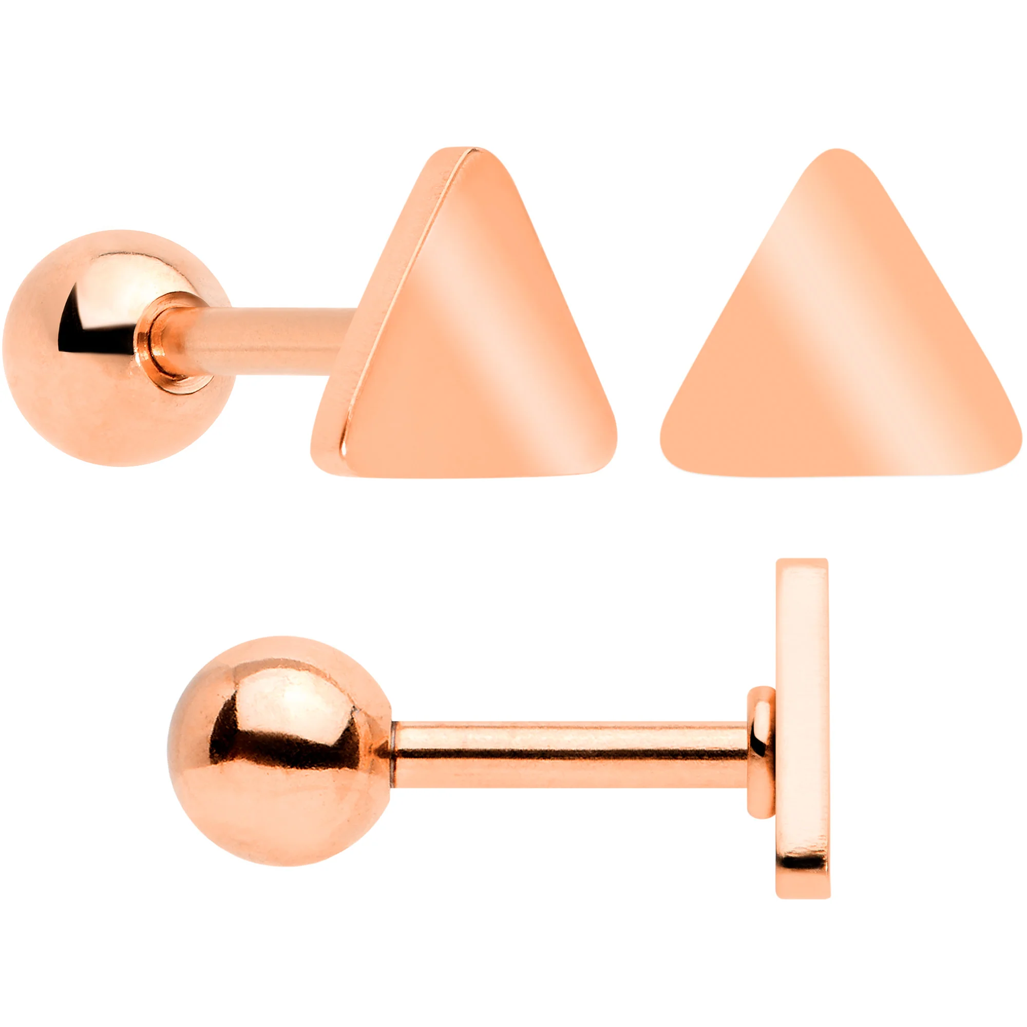 18G Clear CZ Gem Rose Gold Tone Heart Cartilage Tragus Set of 8 - Image 4