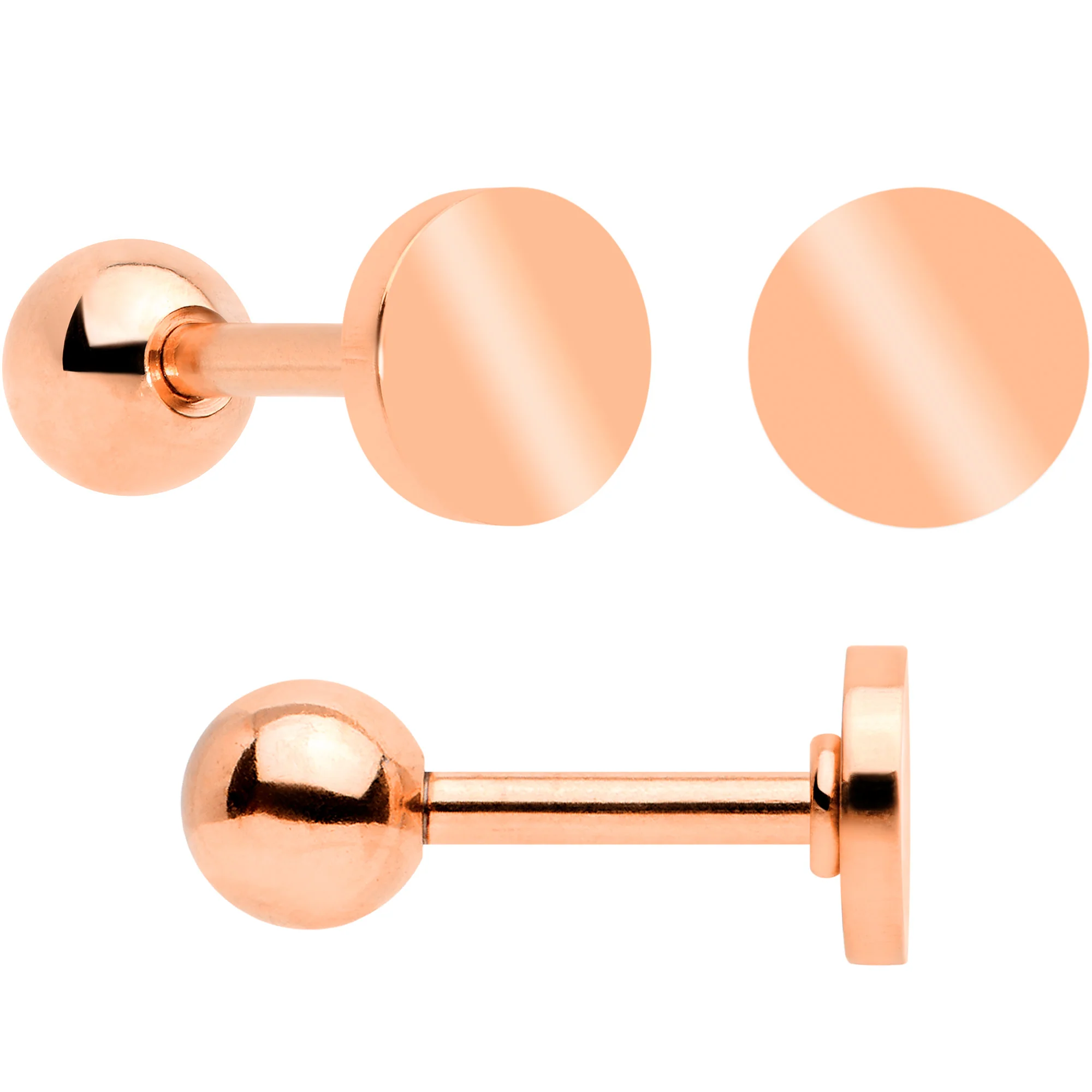 18G Clear CZ Gem Rose Gold Tone Heart Cartilage Tragus Set of 8 - Image 5