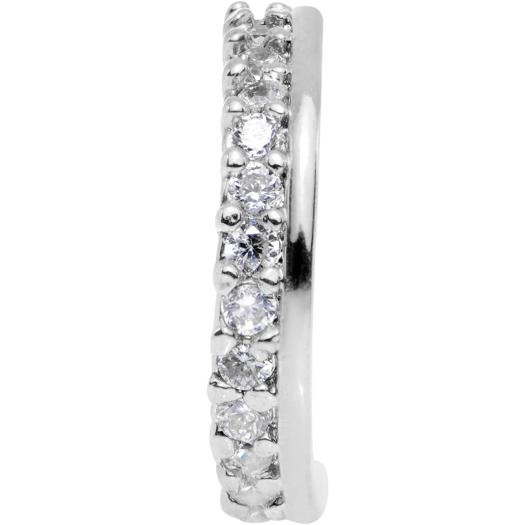 18G Clear CZ Gem Sleek Seamless Circular Ring - Image 2