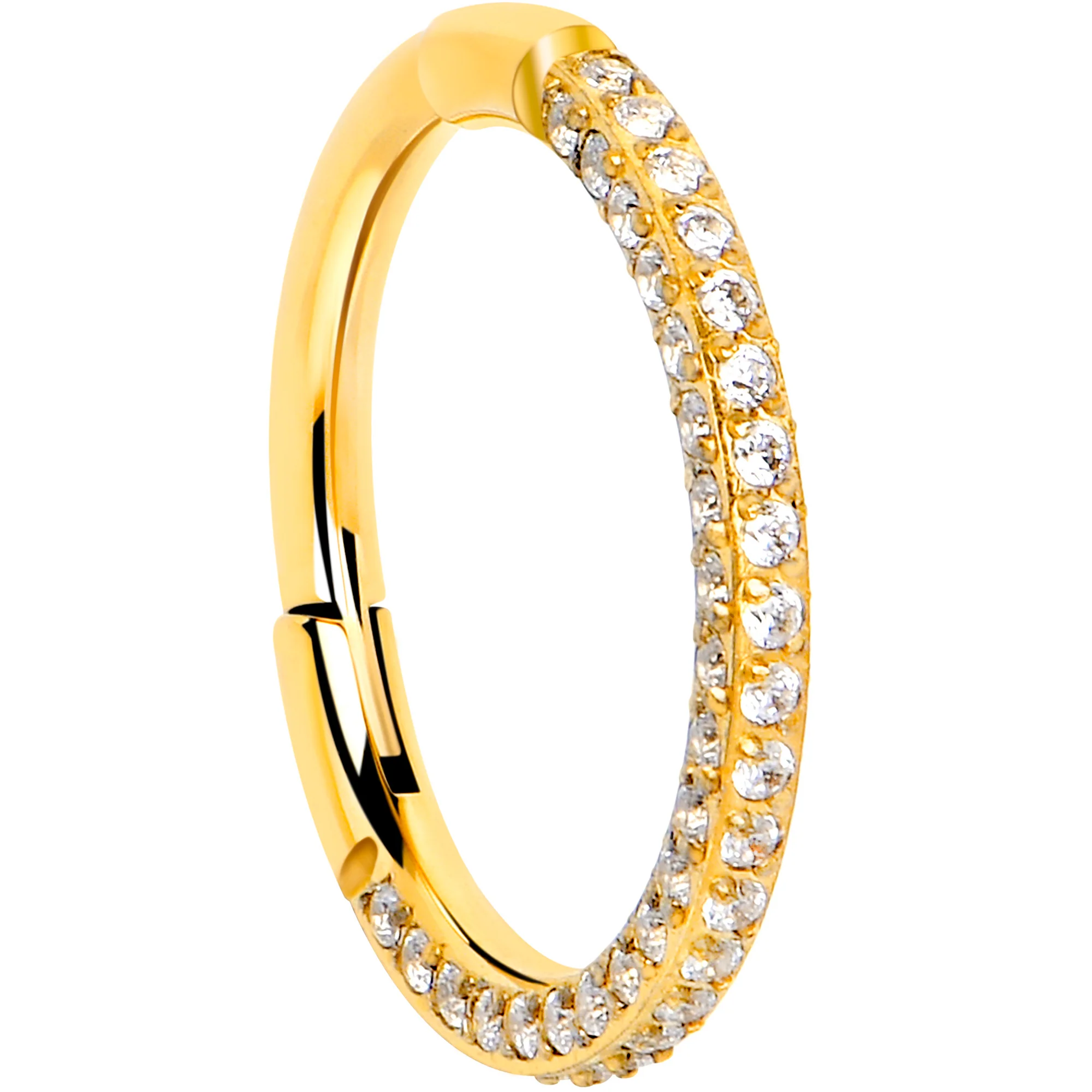18G Implant Grade Titanium Triple Sided Micro Gem Hinged Nose Hoop - Image 6