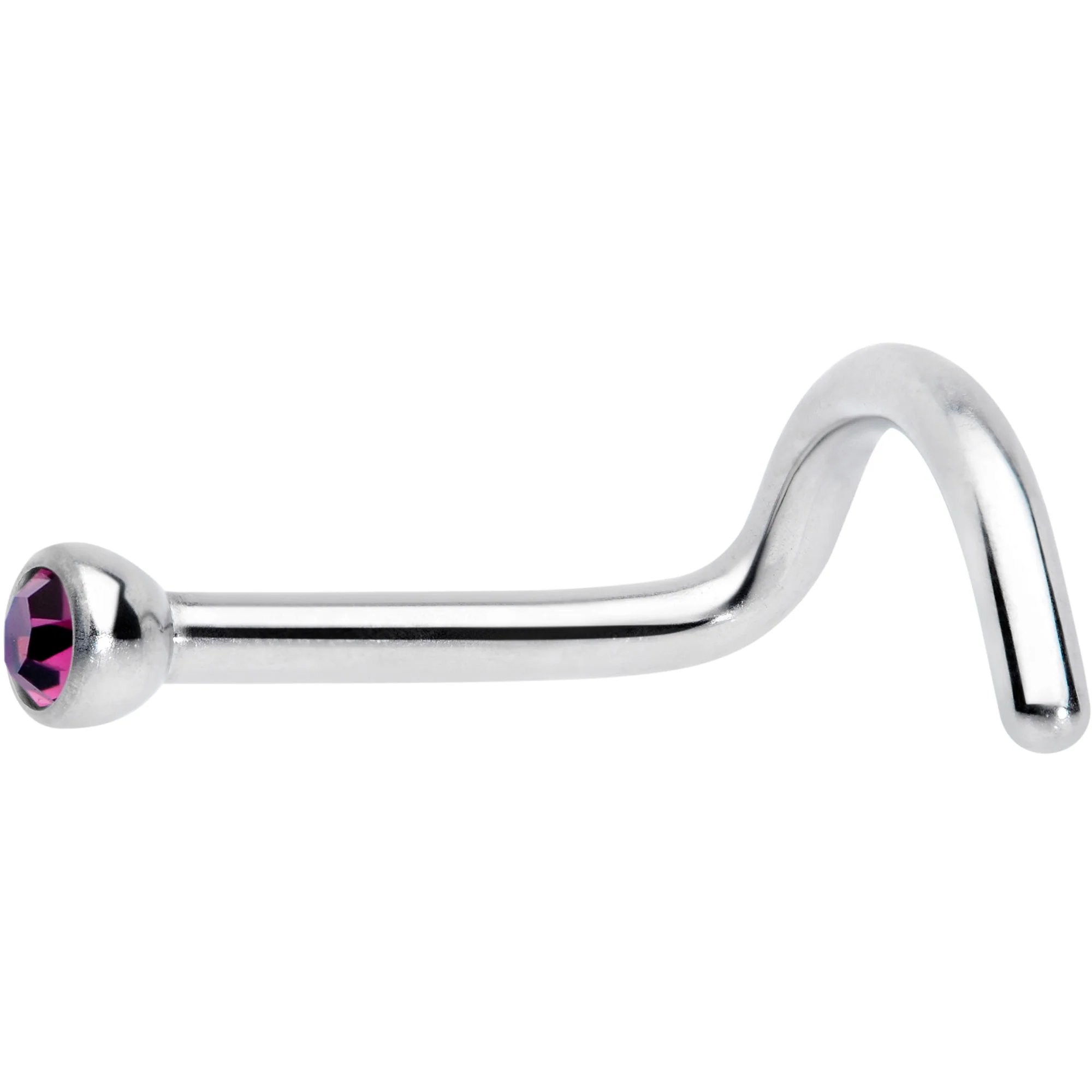 18G Purple 2mm Grade 23 Titanium Press Fit Left Nose Ring Screw - Image 2
