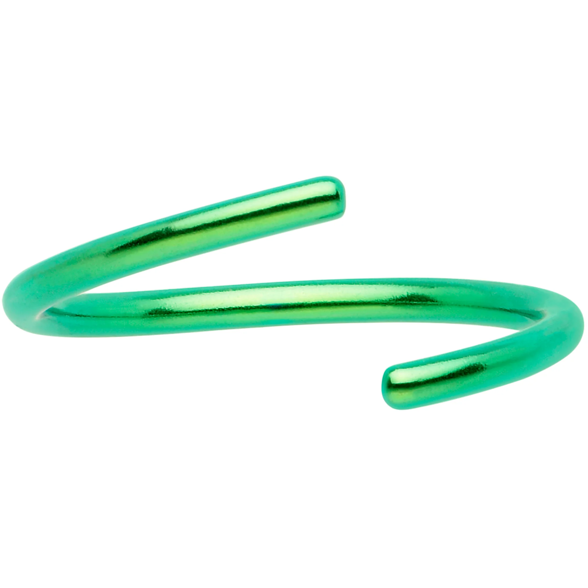 18G 3/8 Green Anodized Titanium Annealed Seamless Circular Ring - Image 3