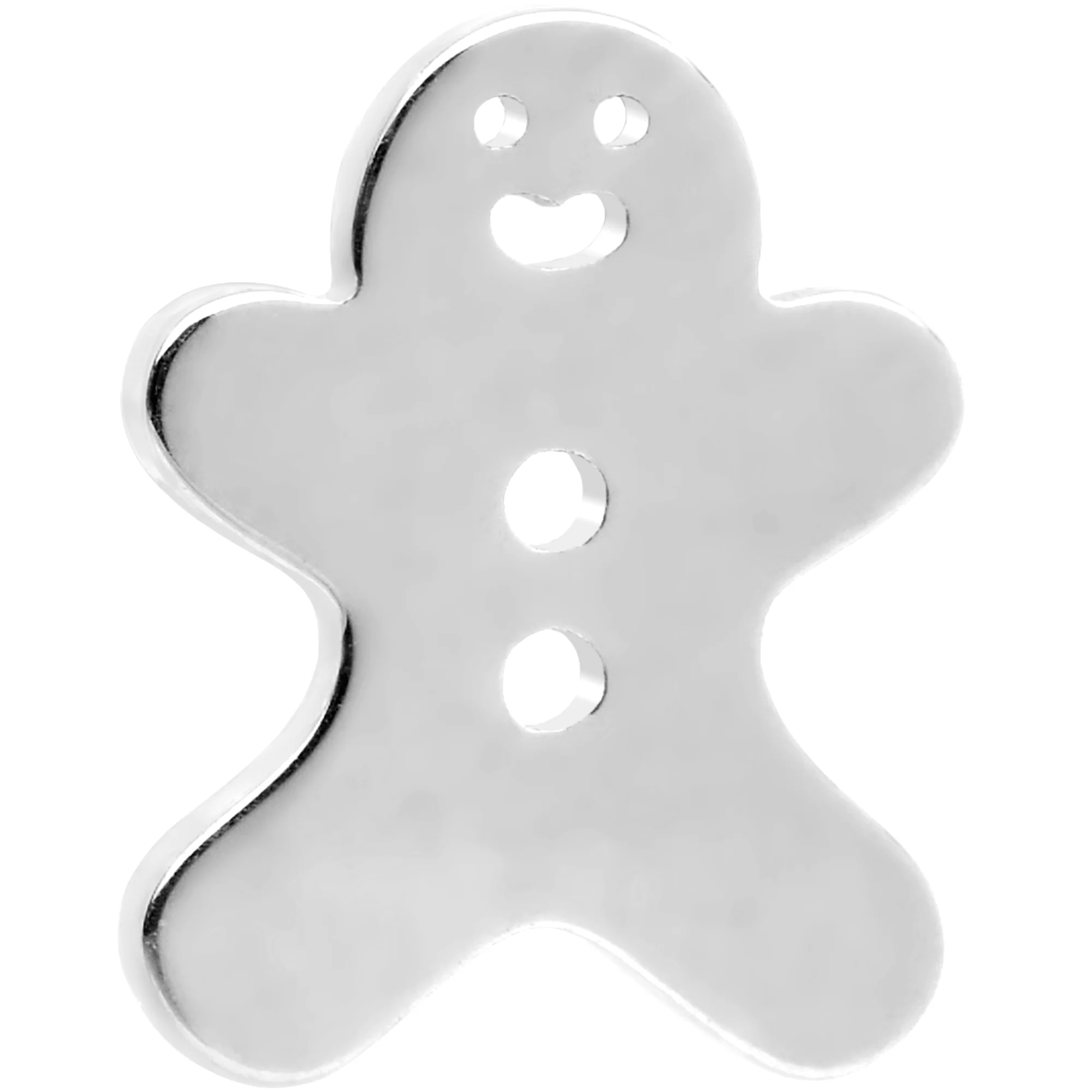 18G Christmas Flat Back Earring - Gingerbread Man - Image 5