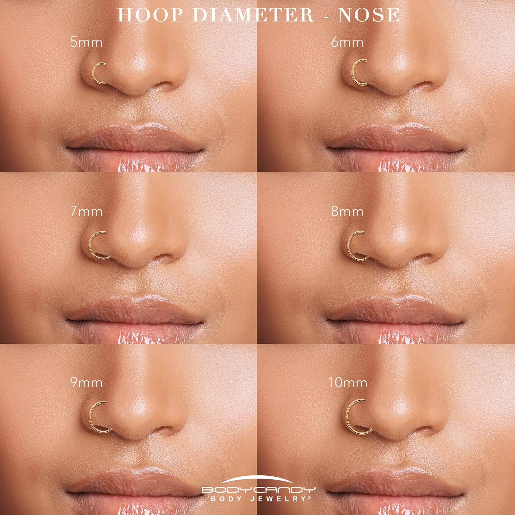 20G CZ Double Row Checkerboard Implant Grade Titanium Nose Hoop - Image 8
