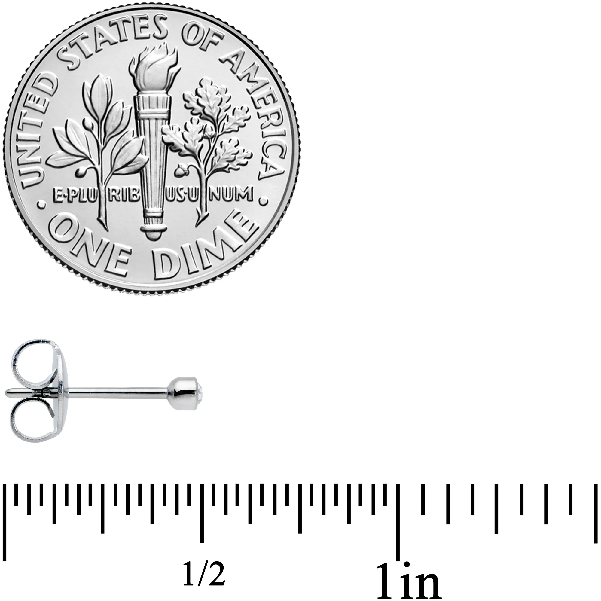 2.5mm Cubic Zirconia Bezel G23 Titanium Post Stud Earrings - Image 3