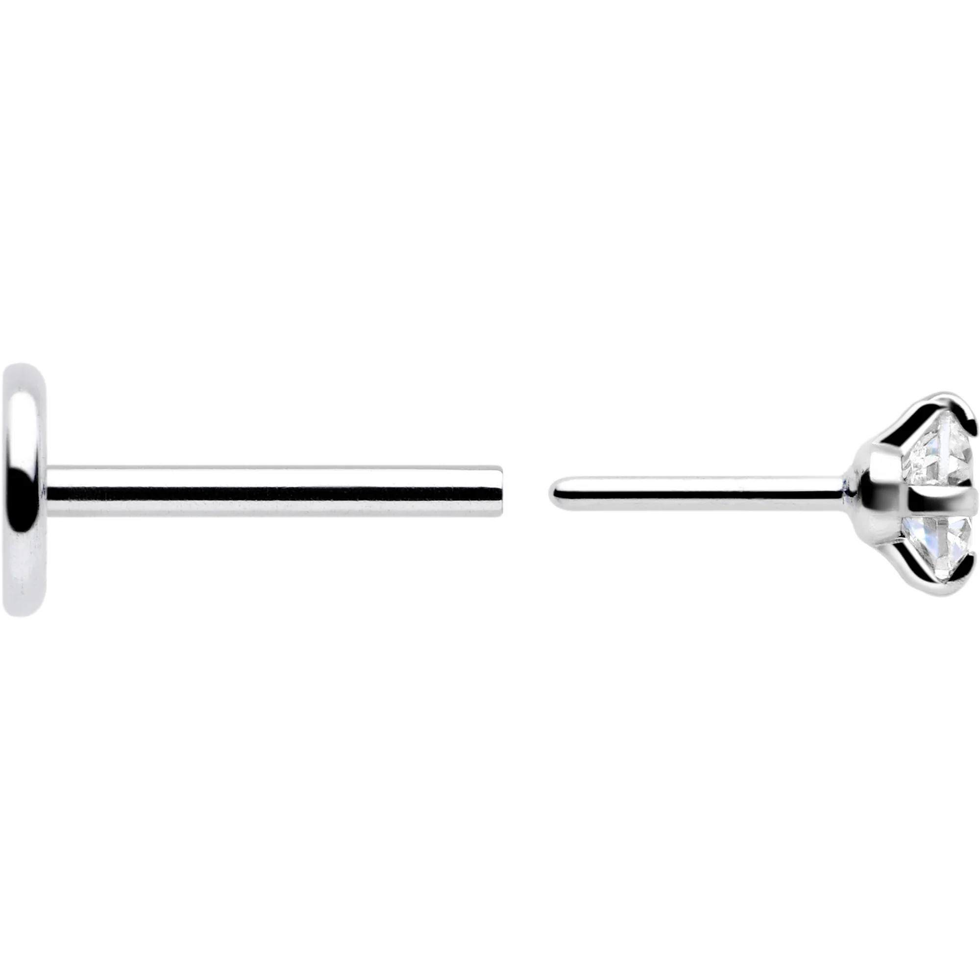 2.5mm Gem Flat Back Earring Threadless Push In Stud 20G - Image 5