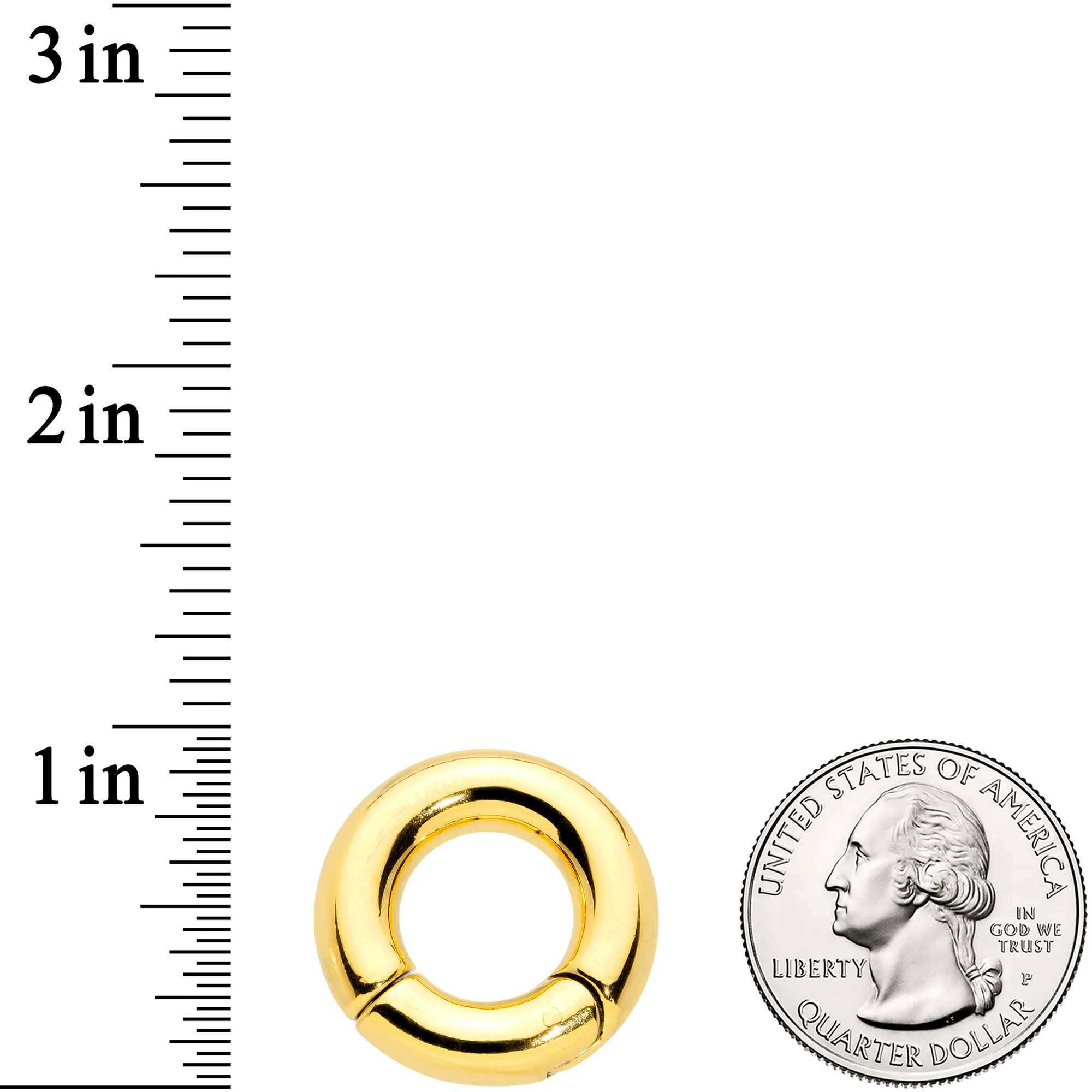 2G 1/2 Gold Tone PVD Steel Hinged Segment Ring - Image 3