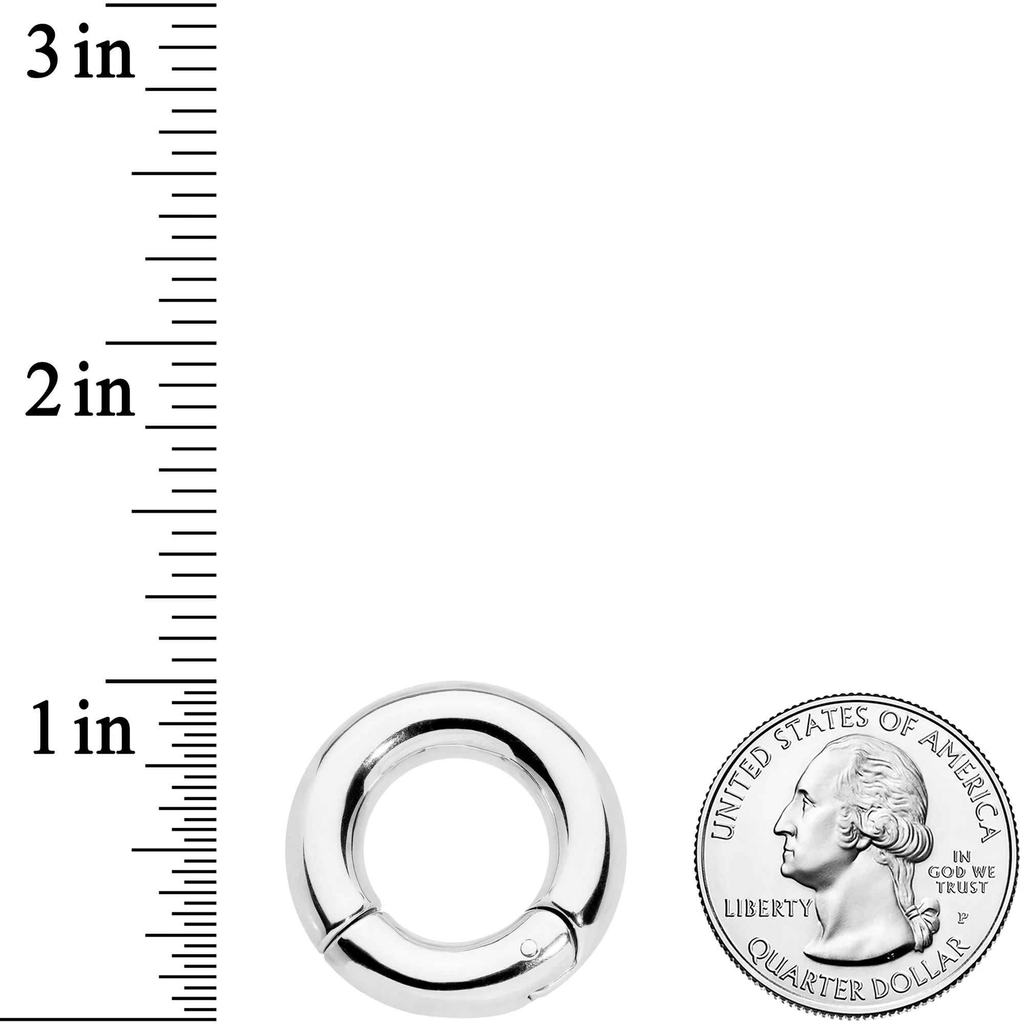 2G 9/16 Stainless Steel Hinged Segment Ring - Image 3