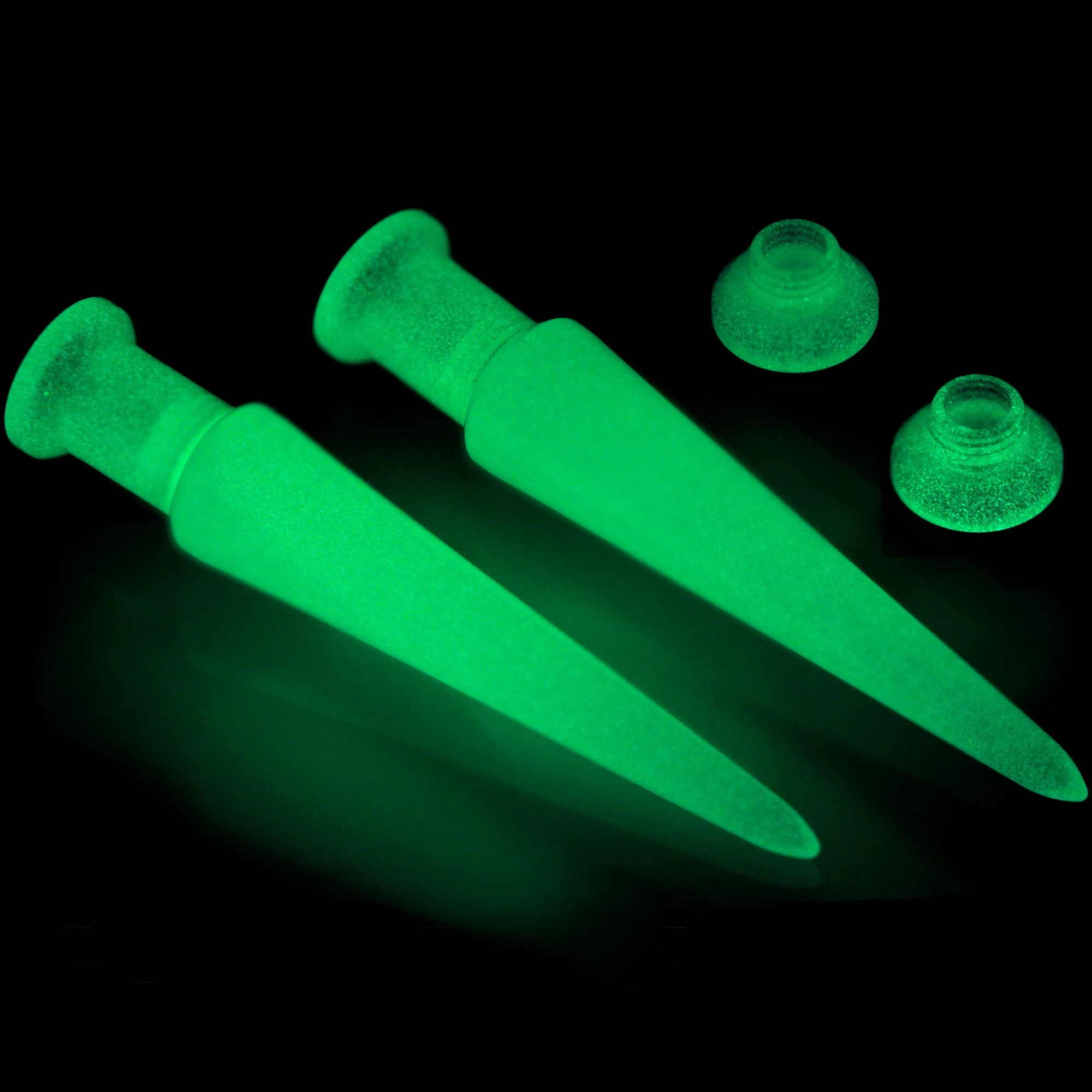 2 in 1 Blue Glow in Dark Interchangeable Screw Fit Plug and Taper Set - Image 2