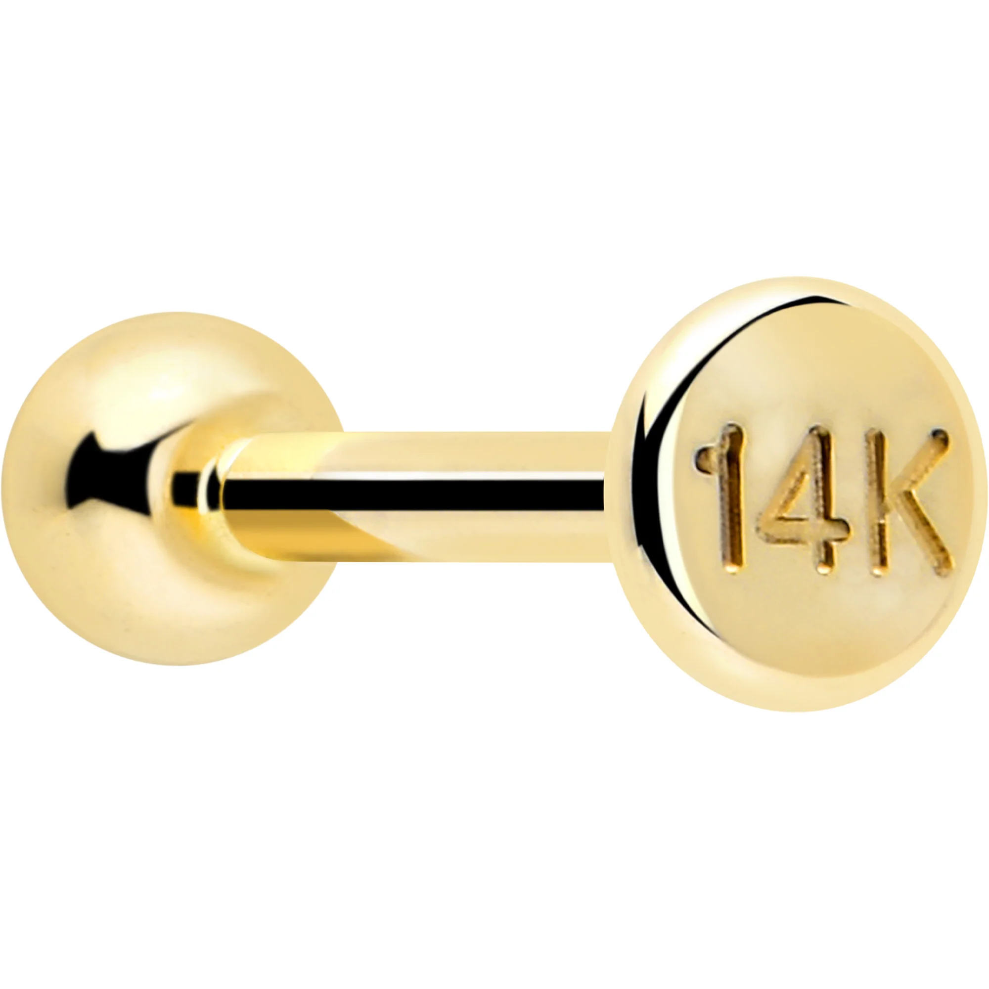 14k Solid Yellow Gold 2mm CZ Gem Threadless Push In Flat Back Stud - Image 5