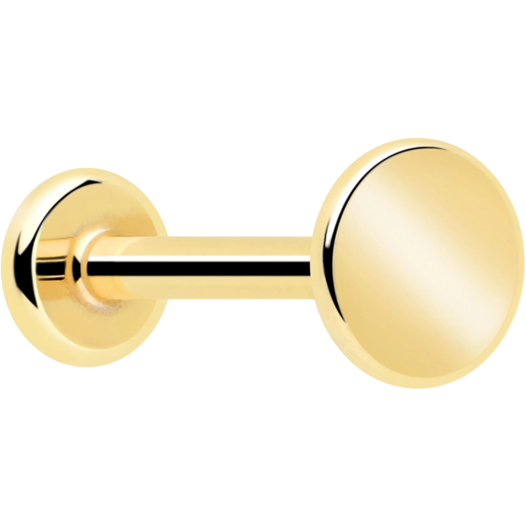 14k Solid Yellow Gold 3mm Disc Threadless Push In Flat Back Stud - Image 7