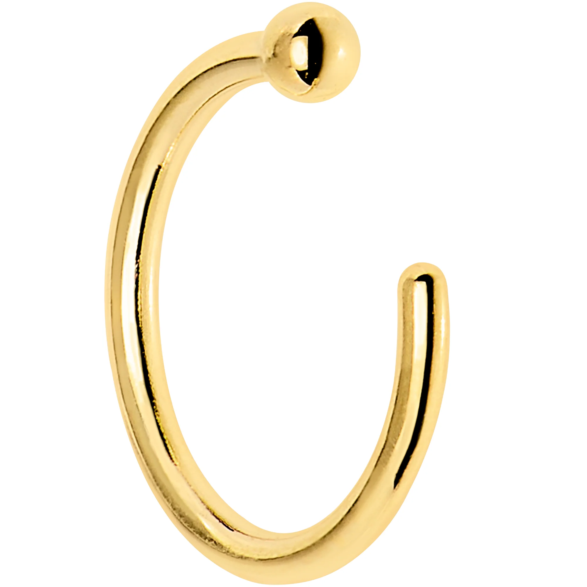 20G 1/4 18k Yellow Gold Nose Hoop - Image 4