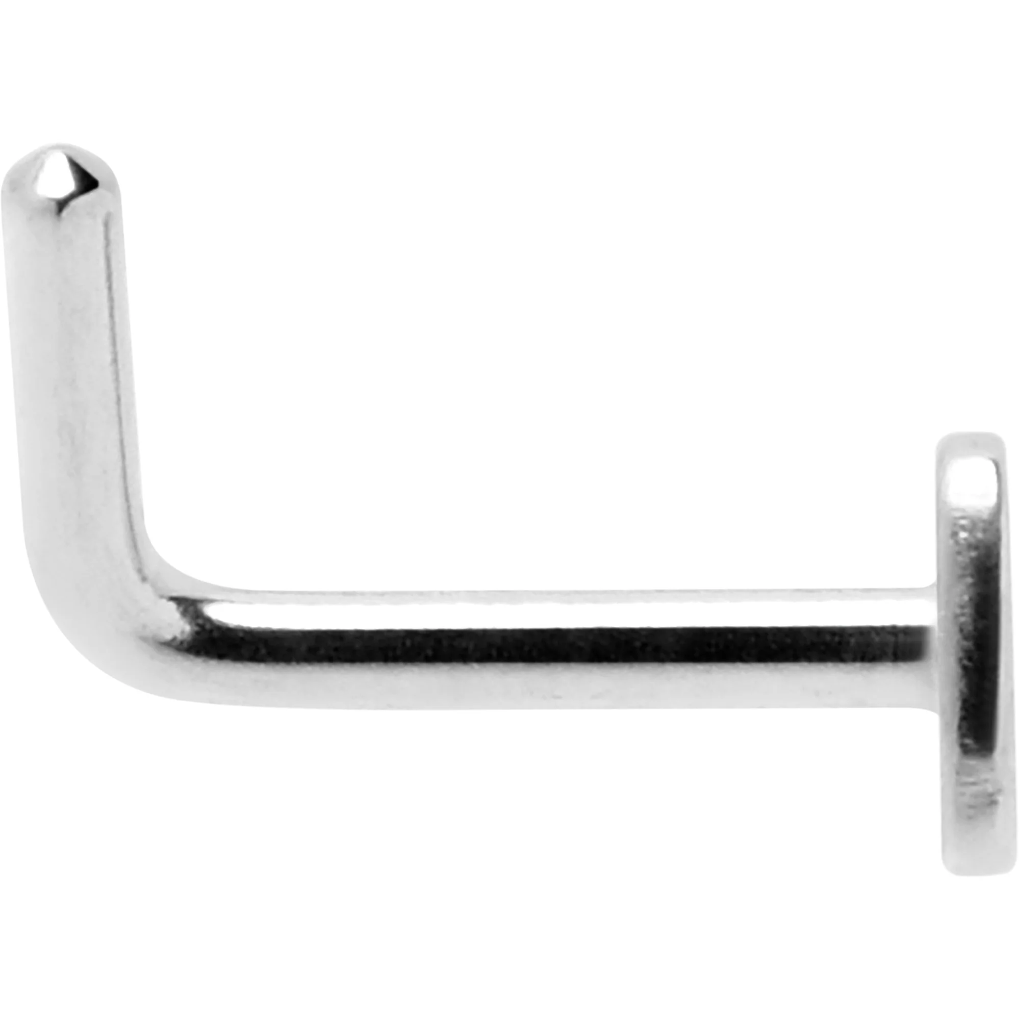 20G 1/4 ASTM F-136 Implant Grade Titanium Heart End L Shape Nose Ring - Image 2