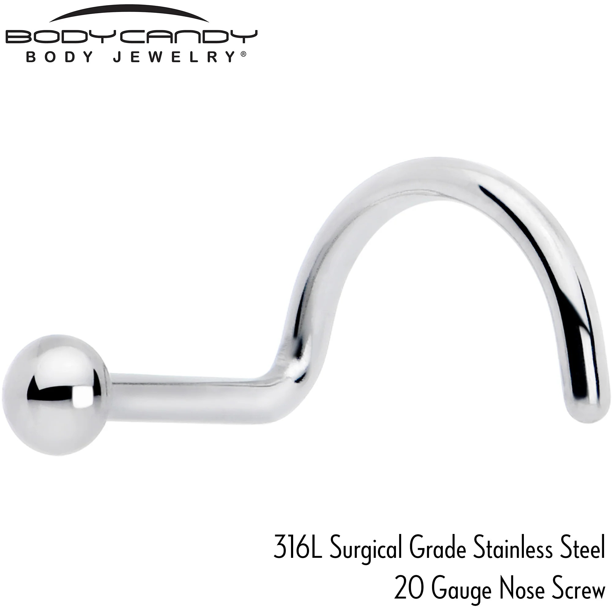 20G 1/4 ASTM F-136 Titanium Left Side Ball End Nose Screw - Image 4