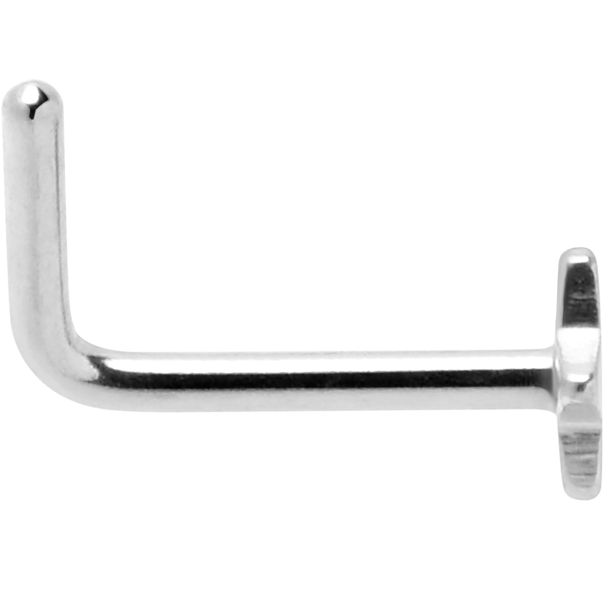 20G 1/4 ASTM F-136 Implant Grade Titanium Star End L Shape Nose Ring - Image 2