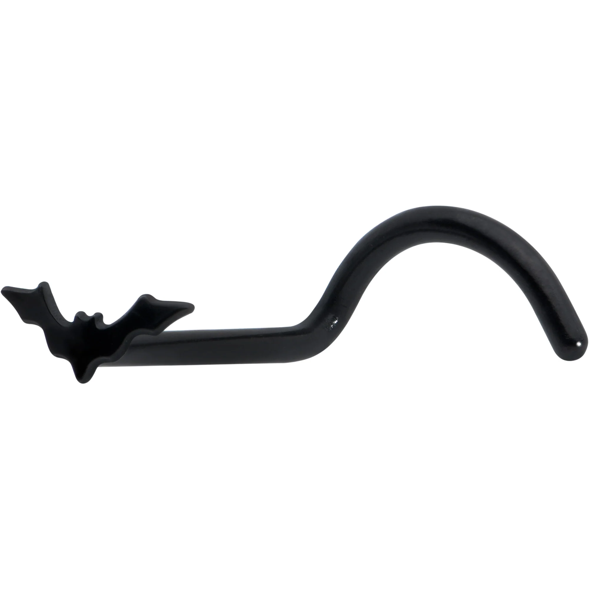 20G 1/4 Black Anodized Itty Bitty Bat Left Side Nose Screw
