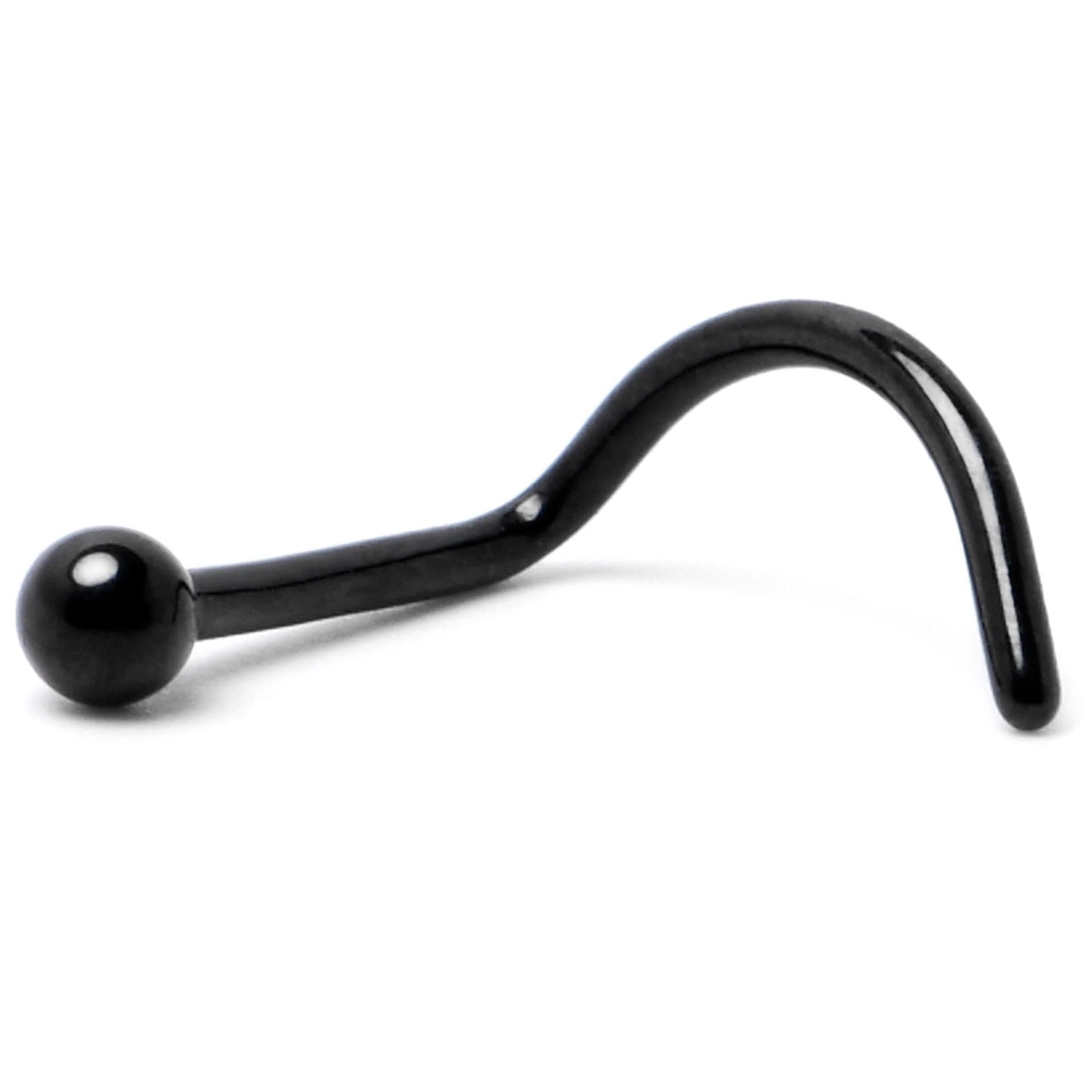 20G 1/4 Black ASTM F-136 Implant Grade Titanium Ball End Left Side Nose Screw - Image 6