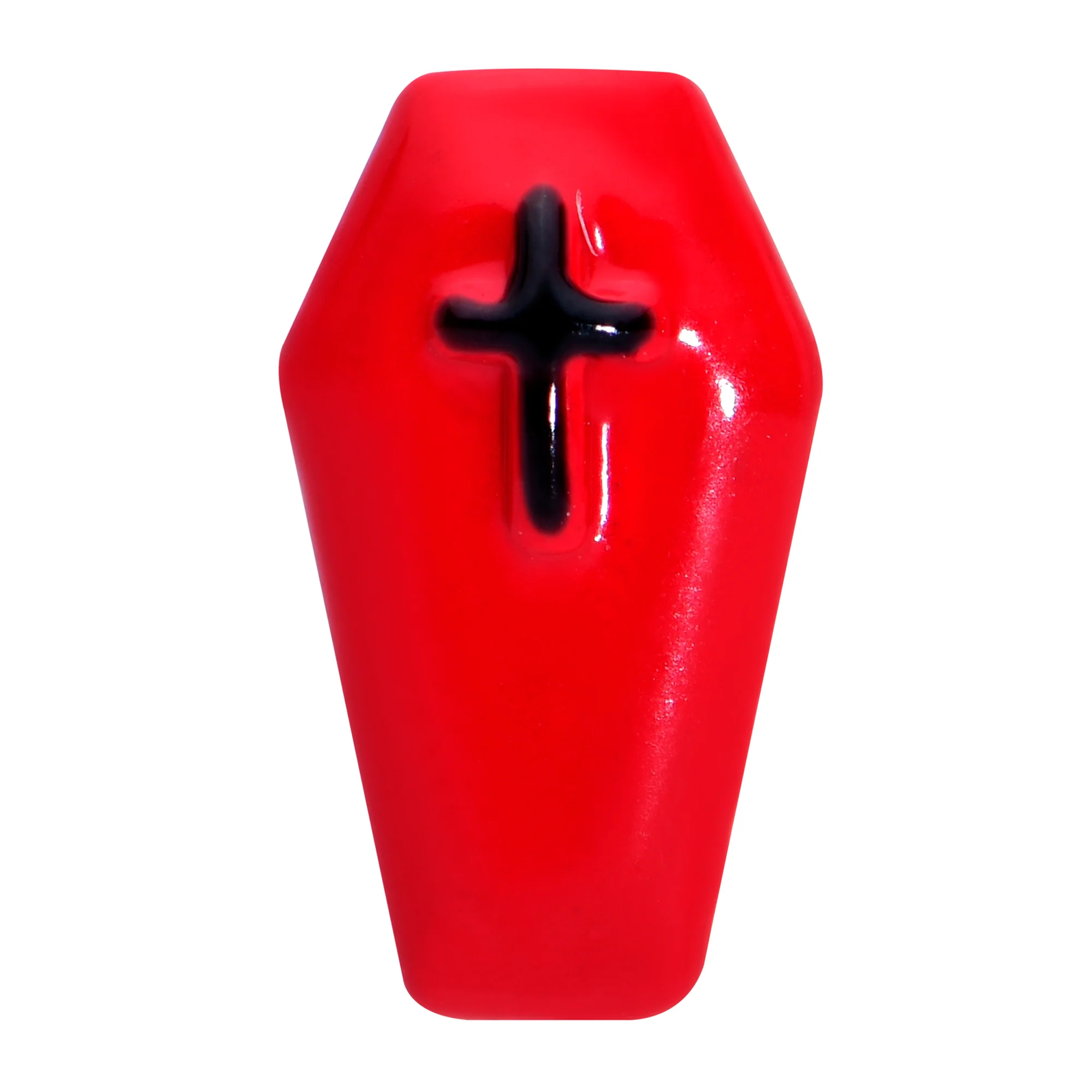 20G 1/4 Black Cross Red Coffin Halloween Nose Bone - Image 2