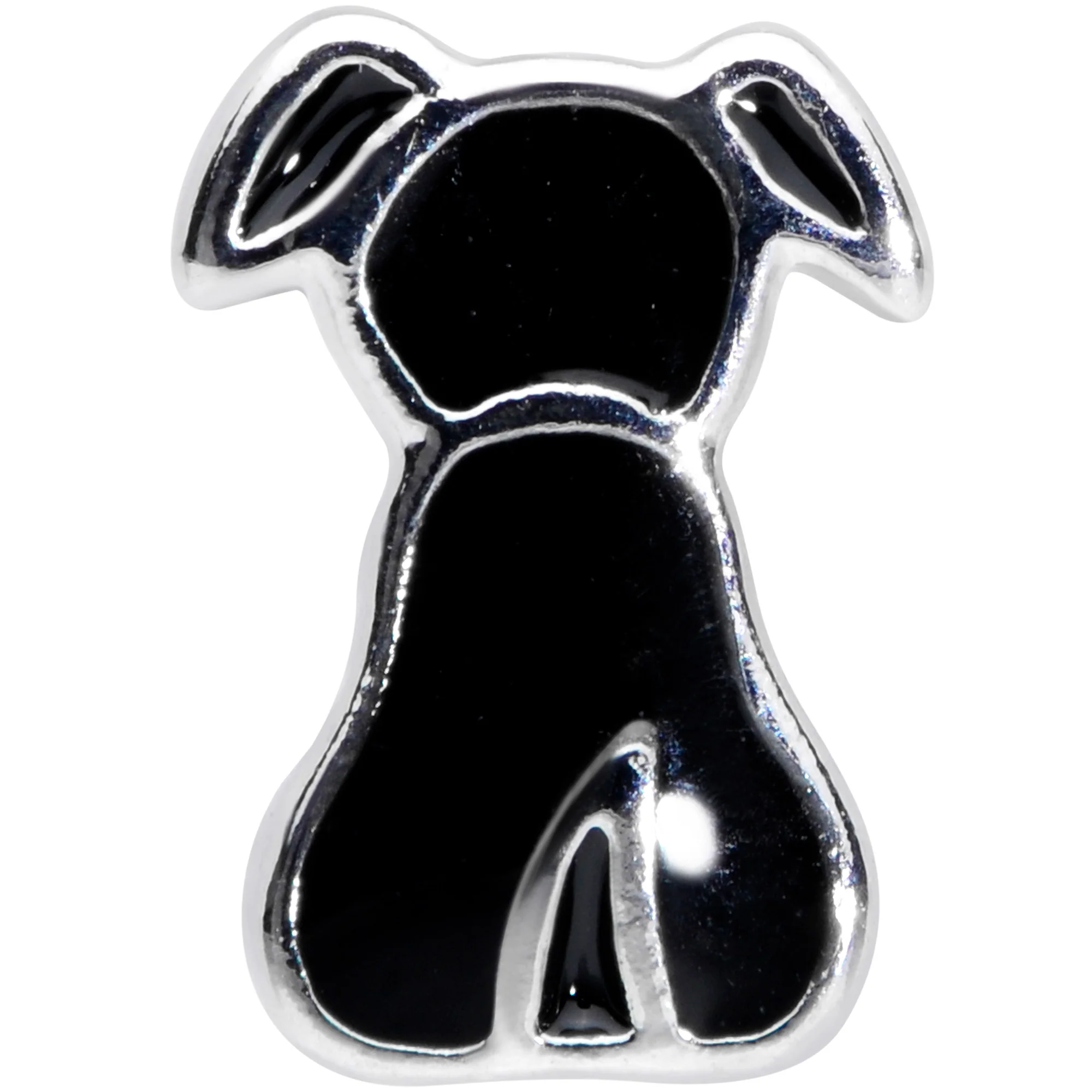 20G 1/4 Black Sitting Dog Nose Bone - Image 2