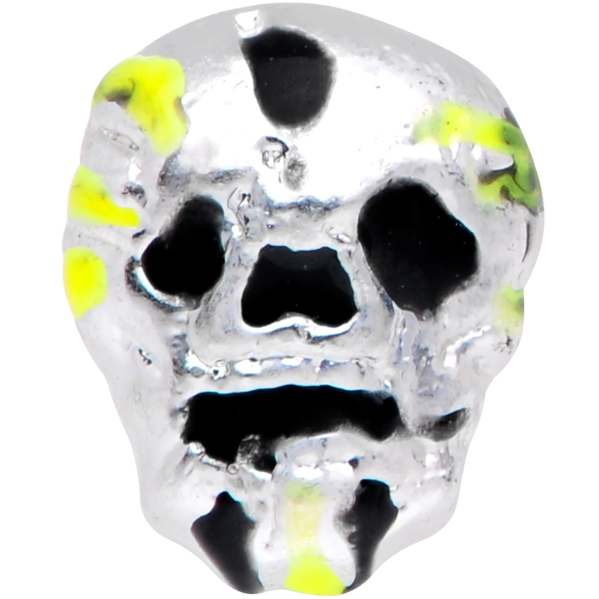 20G 1/4 Black Striped Skull Halloween Nose Bone - Image 2