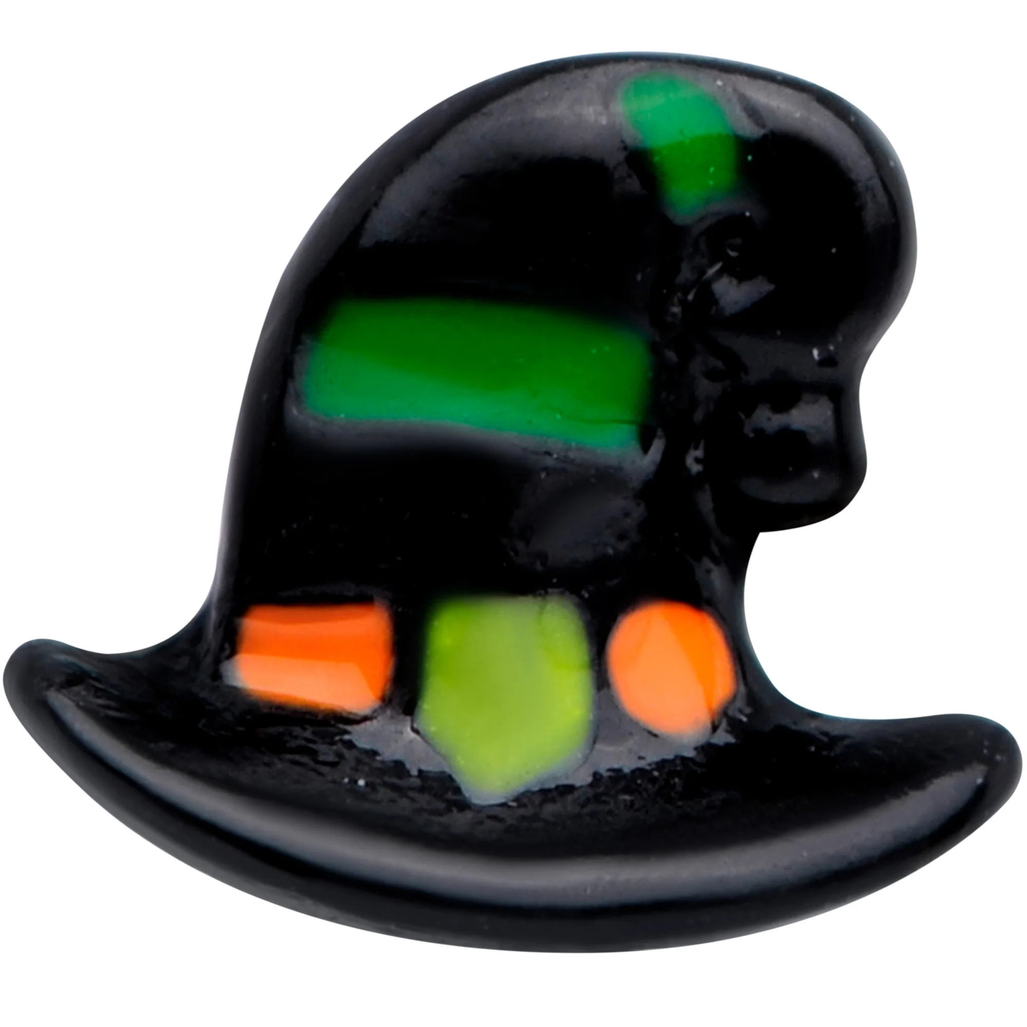 20G 1/4 Black Striped Witch Hat Halloween Nose Bone - Image 2