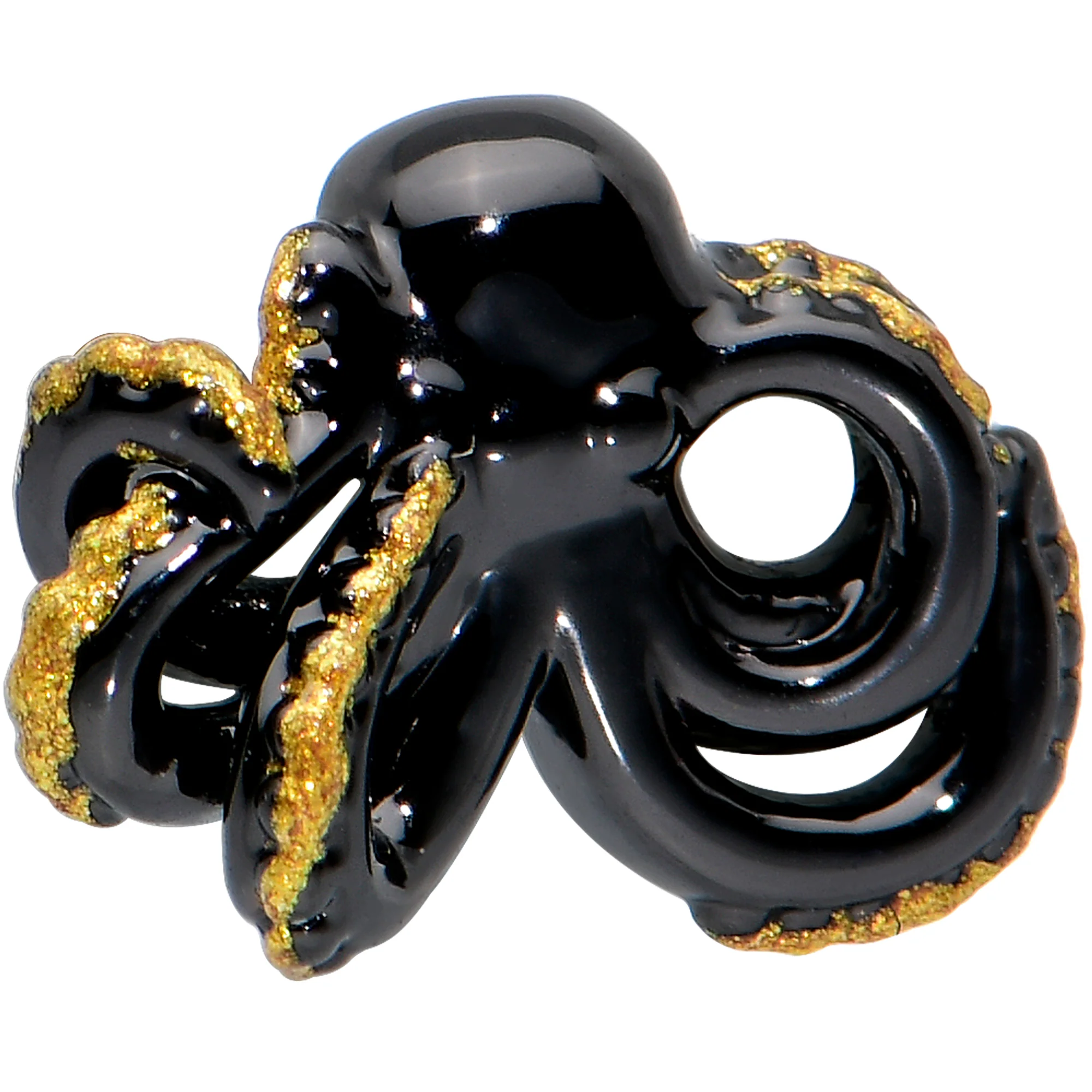 20G 1/4 Black Understated Octopus Nose Bone - Image 2