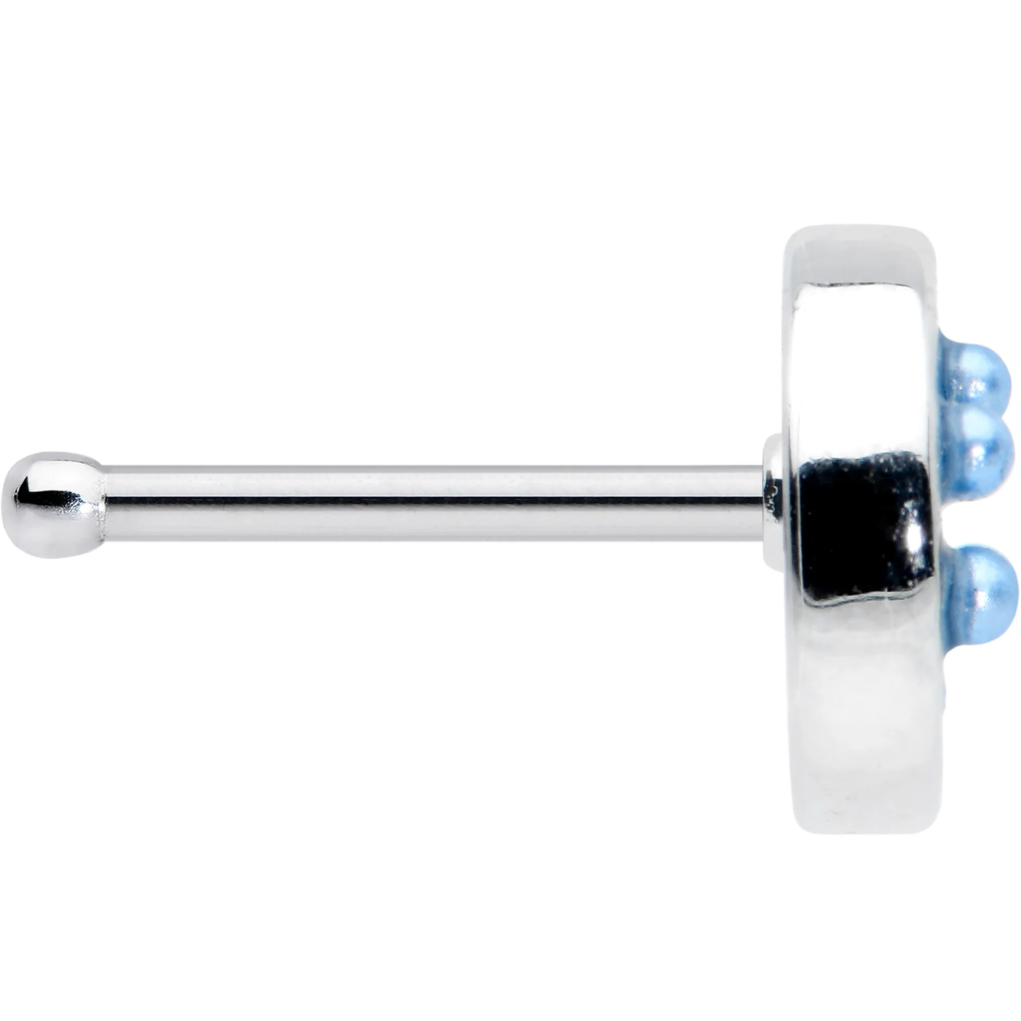 20G 1/4 Blue Gem Geometric Blues Nose Bone - Image 3