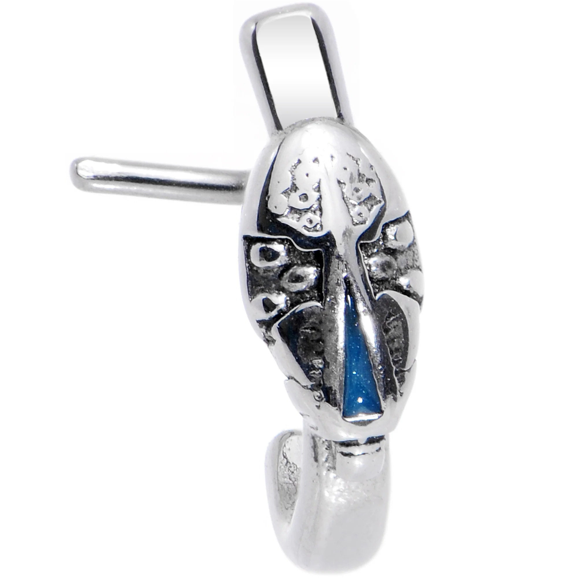 20G Carry Me Always Cross Faux Hoop L Shaped Nose Ring - Image 2