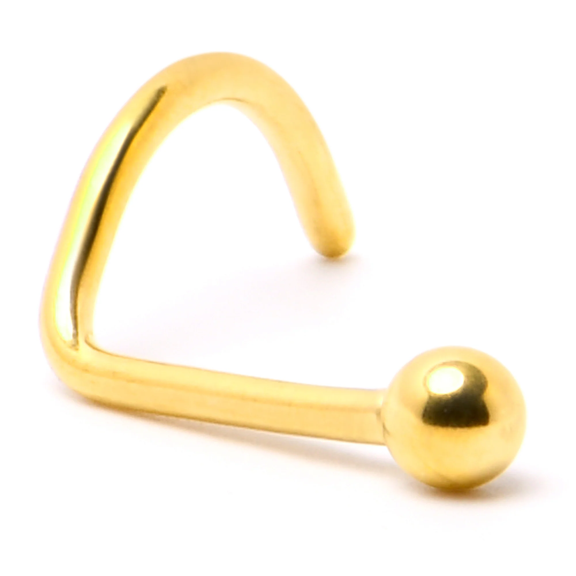 20G 1/4 Gold Hue ASTM F-136 Implant Grade Titanium Ball End Left Side Nose Screw - Image 5