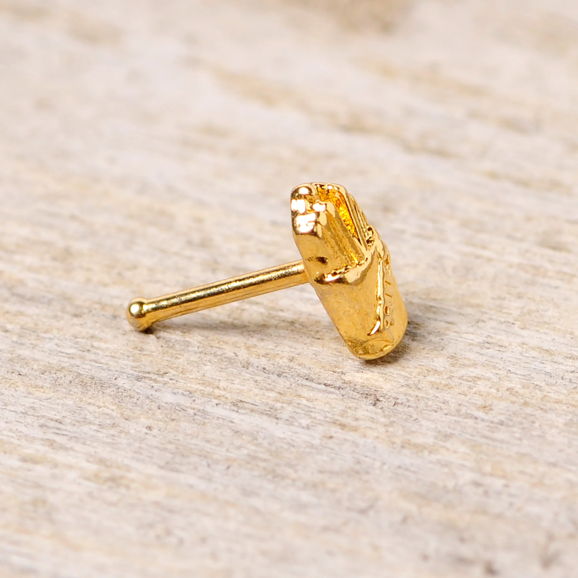 20G 1/4 Gold Tone Fast Food French Fries Nose Bone - Image 5