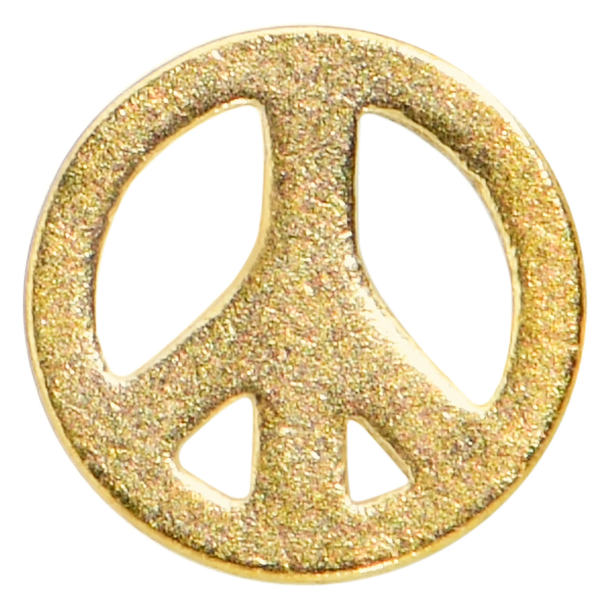 20G 1/4 Gold Tone Simple Peace Sign L Shape Nose Ring - Image 2