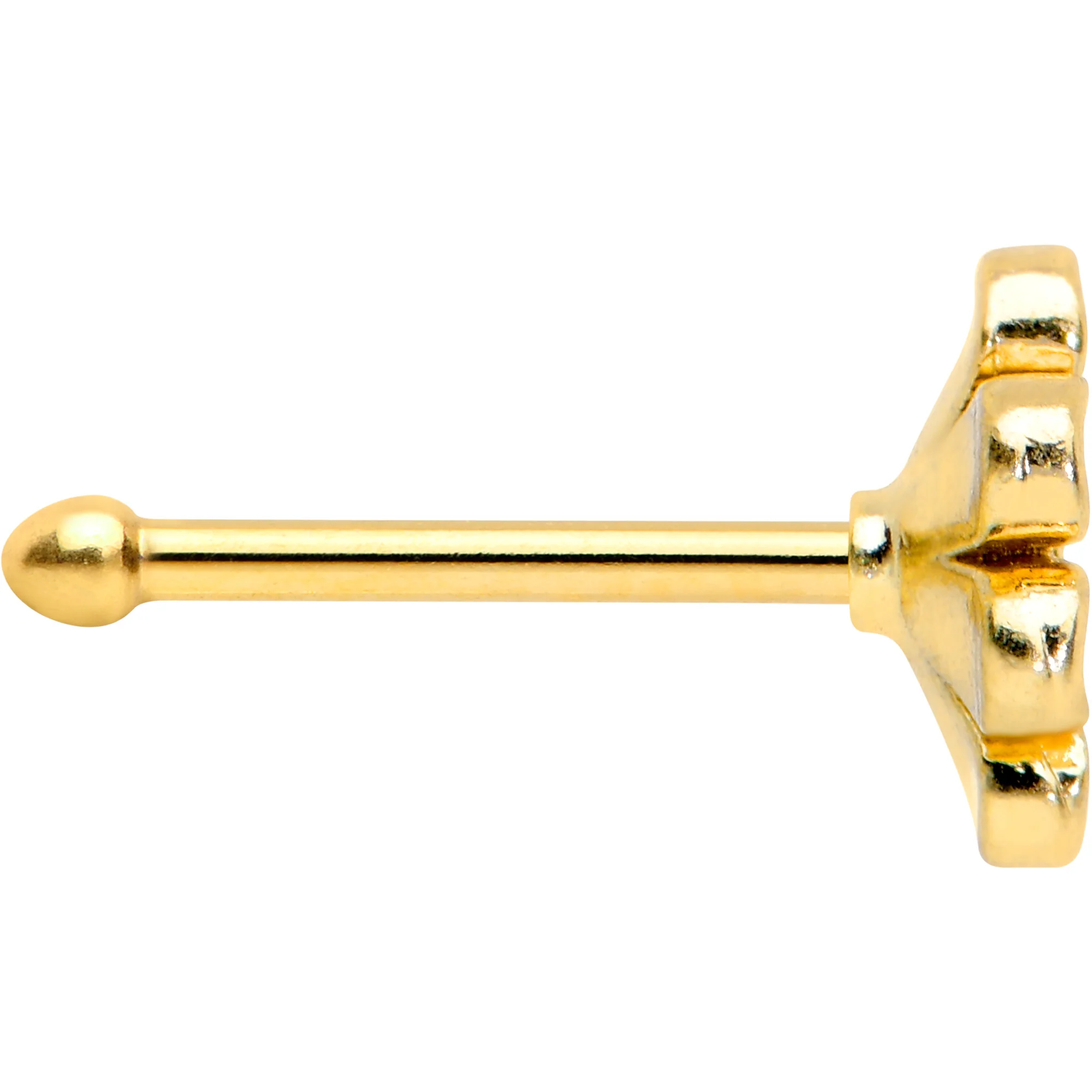 20G 1/4 Gold Tone Whimsical Daisy Flower Nose Bone - Image 3